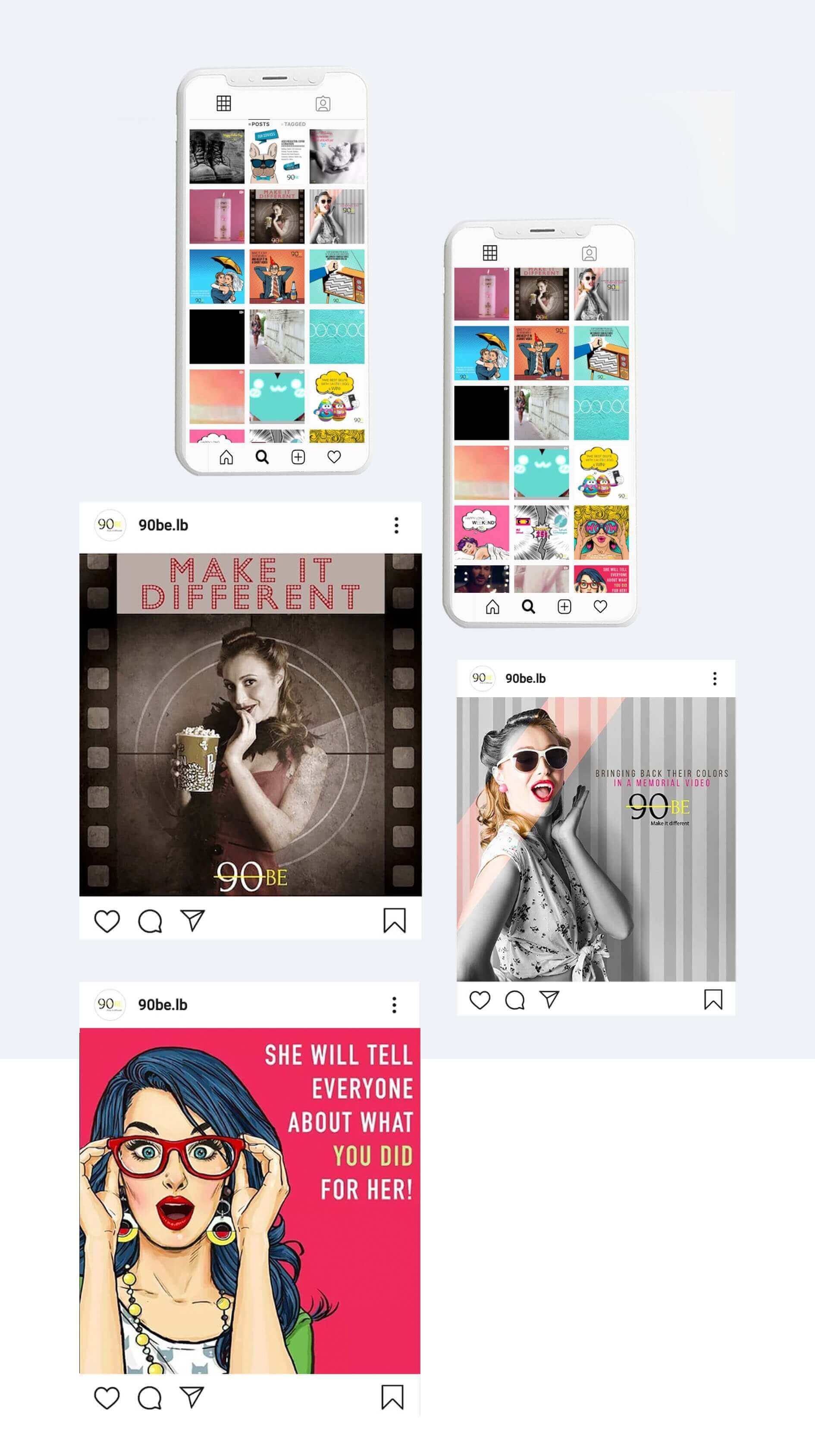 التسويق عبر وسائل التواصل الاجتماعي ل&quot;٩٠ ب&quot;