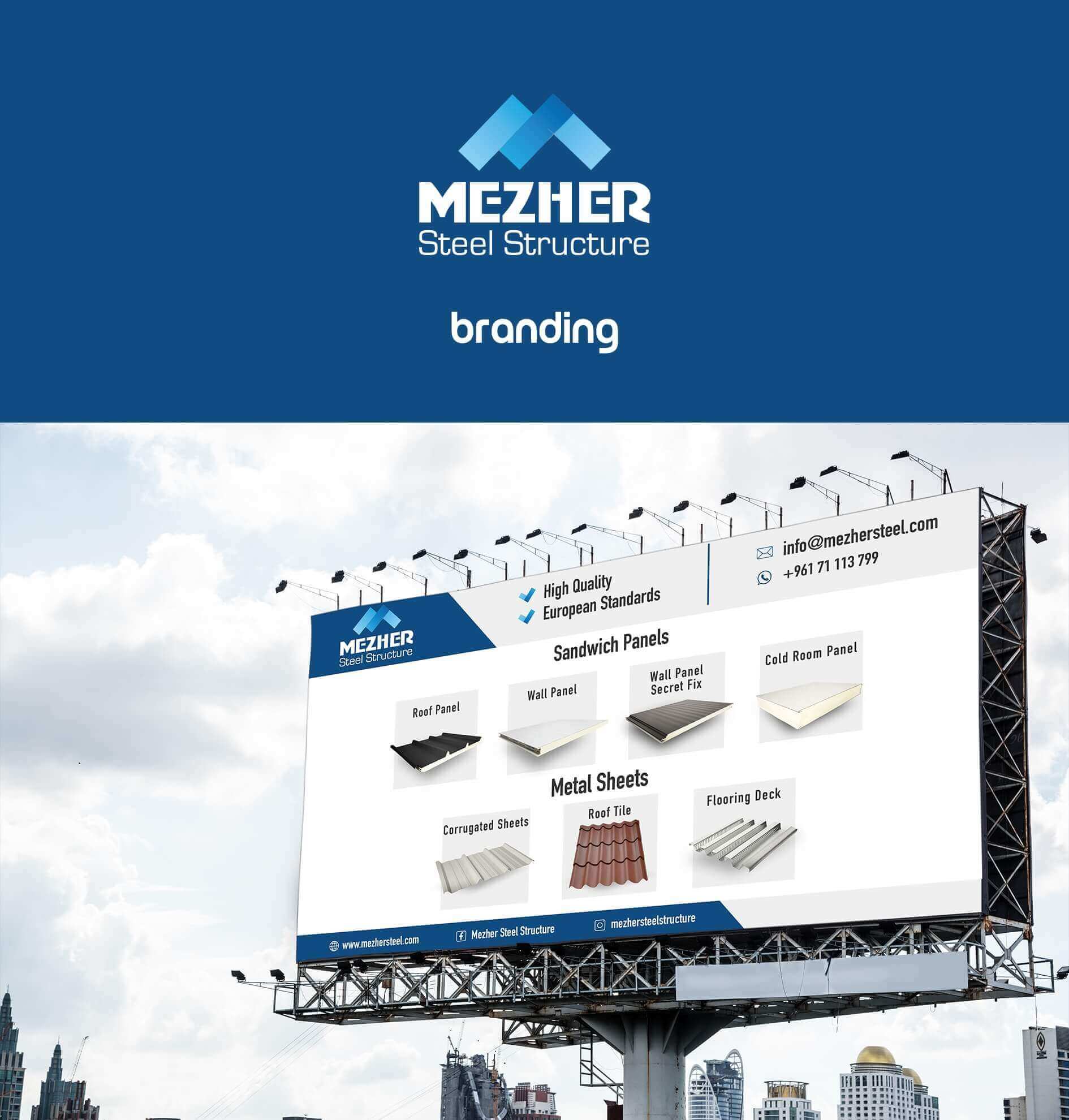 Banner design for Mezher Steel Structure in Lebanon
