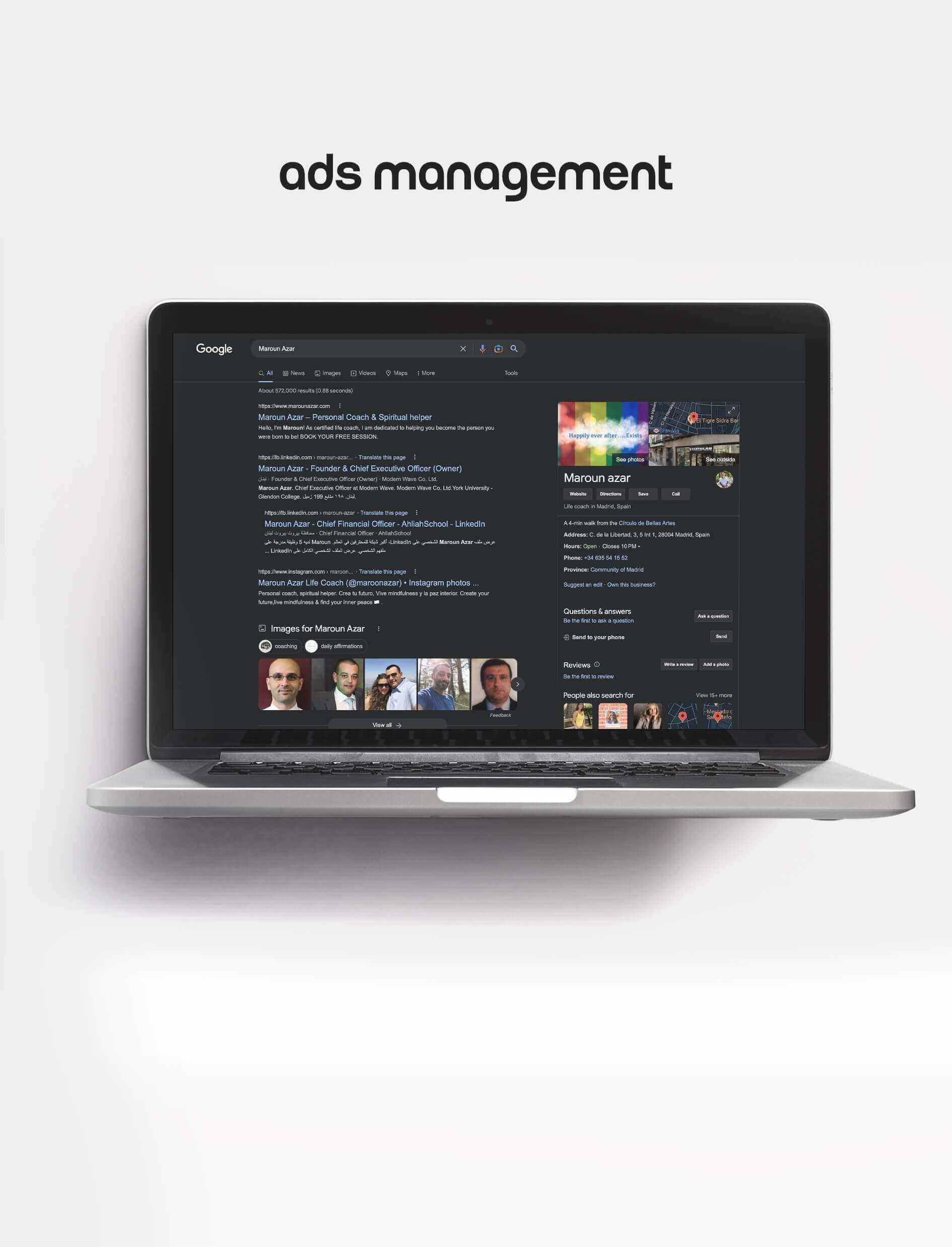 Ads Management for Maroun Azar in Spain