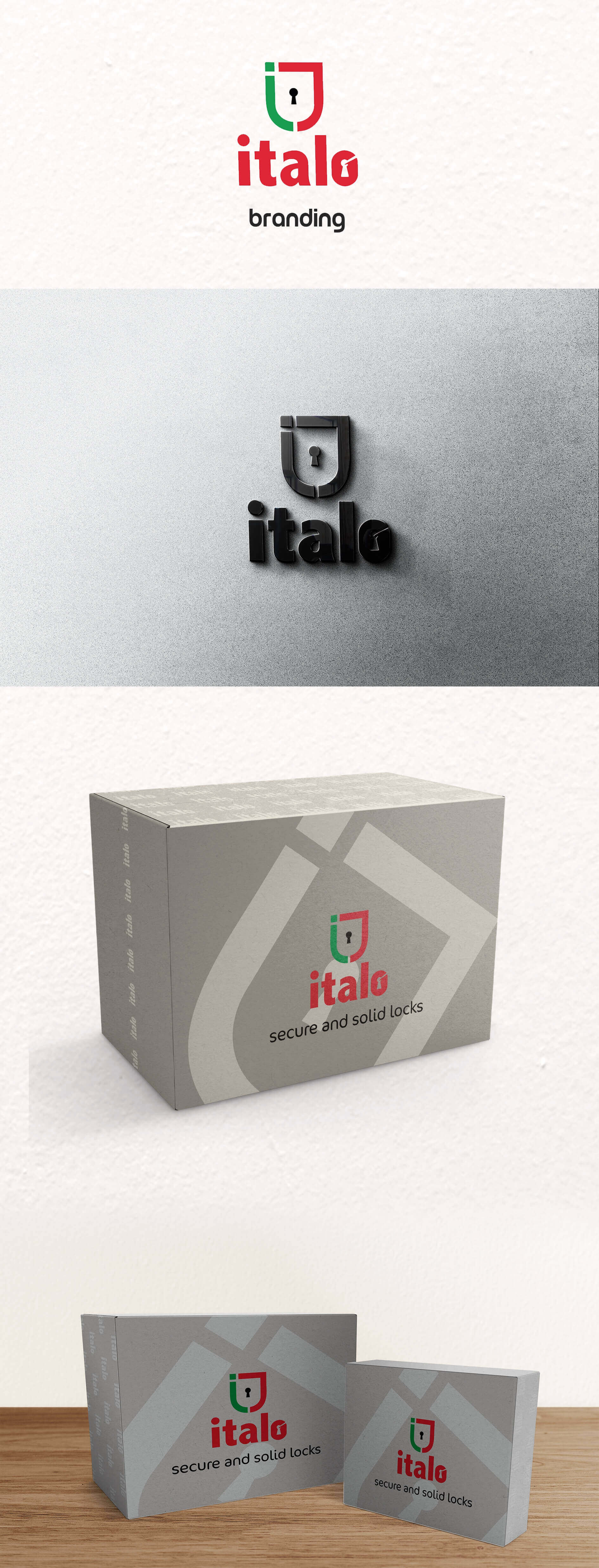 Logo and packaging designs for Italo Locks in Lebanon