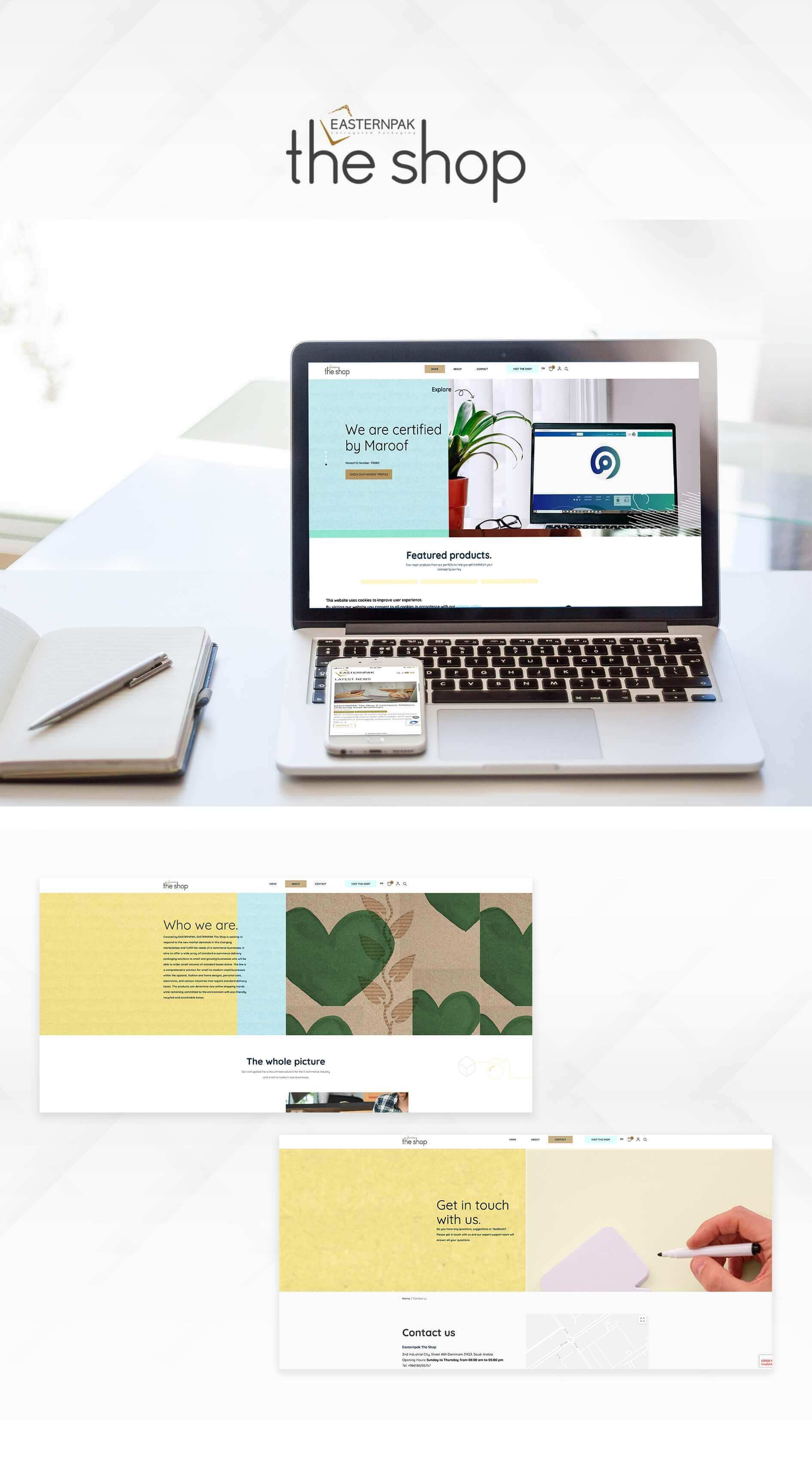 Custom website design and development for Easternpak the Shop in K.S.A.