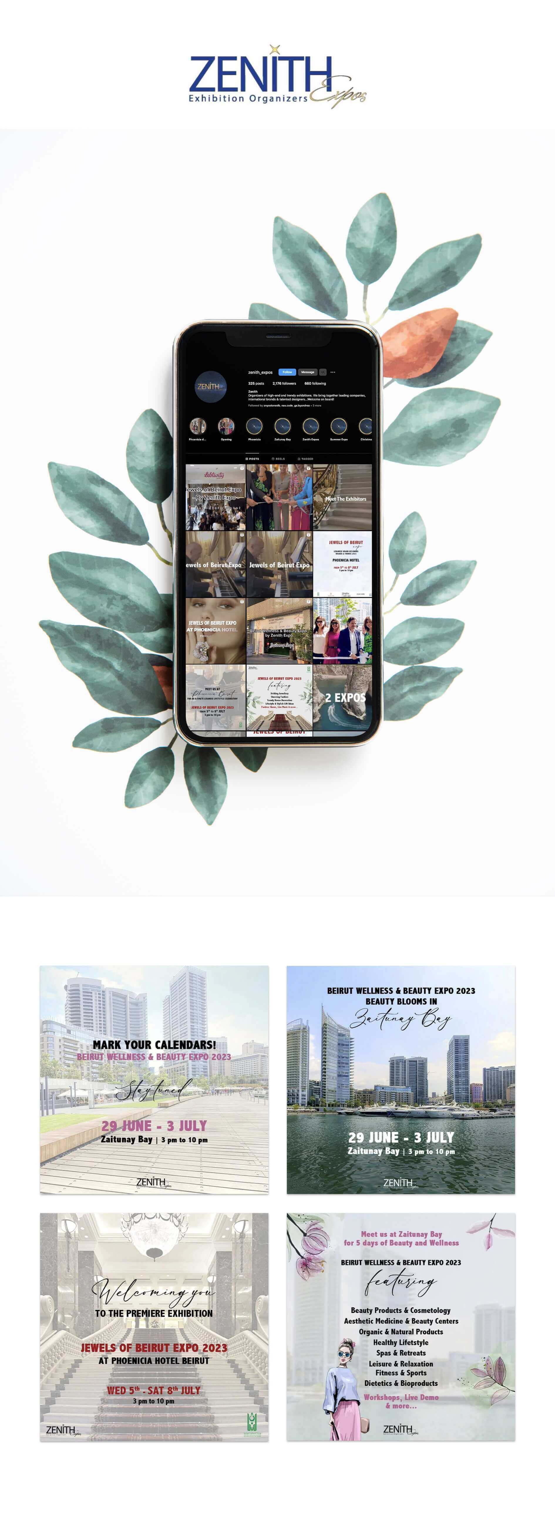 إعلانات عبر وسائل التواصل الإجتماعي لشركة زينيث اكسبوز