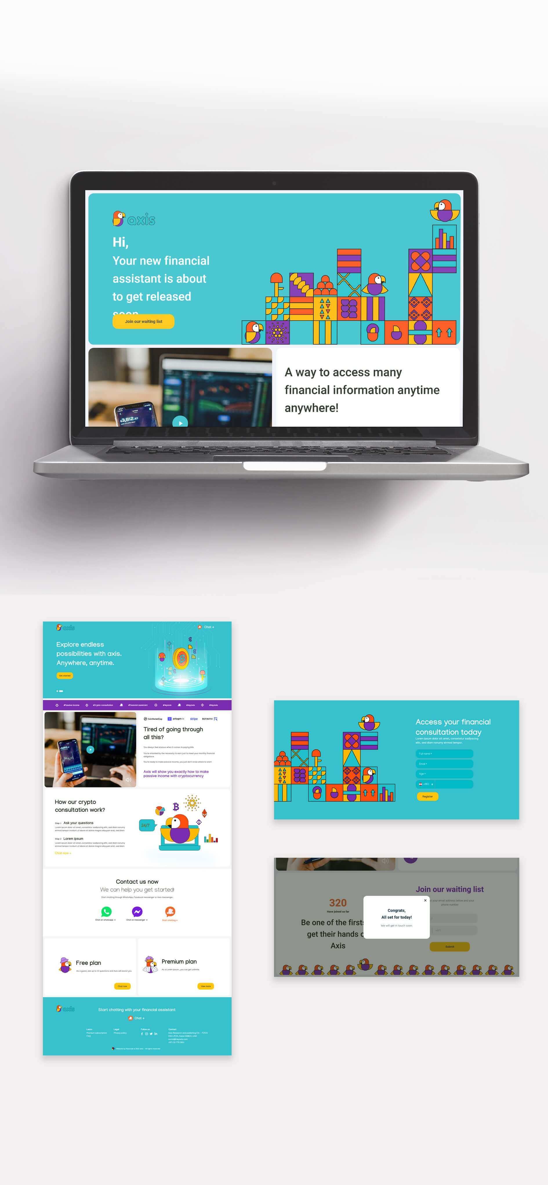 Custom website design and development for Axis in U.A.E.