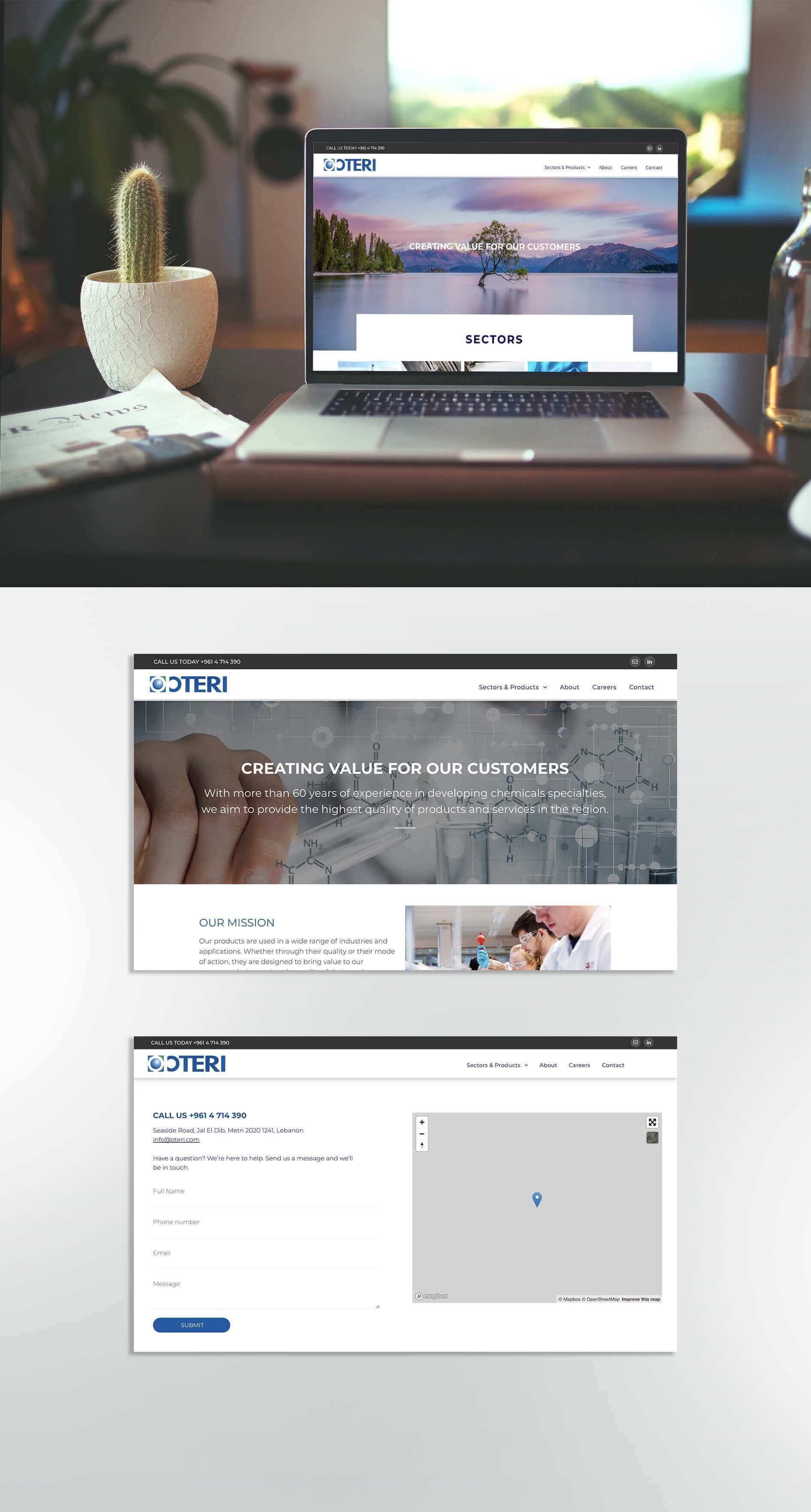 Website template setup for Oteri in Lebanon
