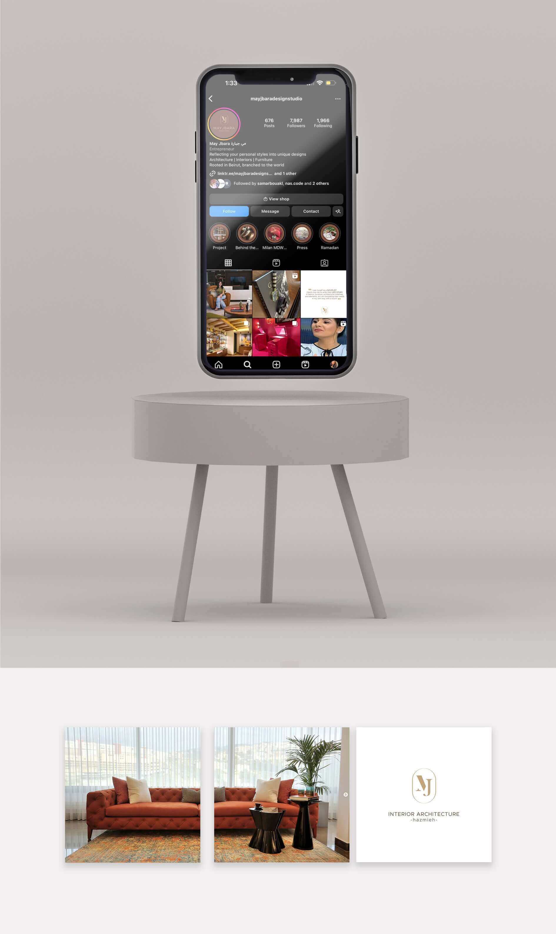 Social media marketing for May Jbara Design Studio in Lebanon