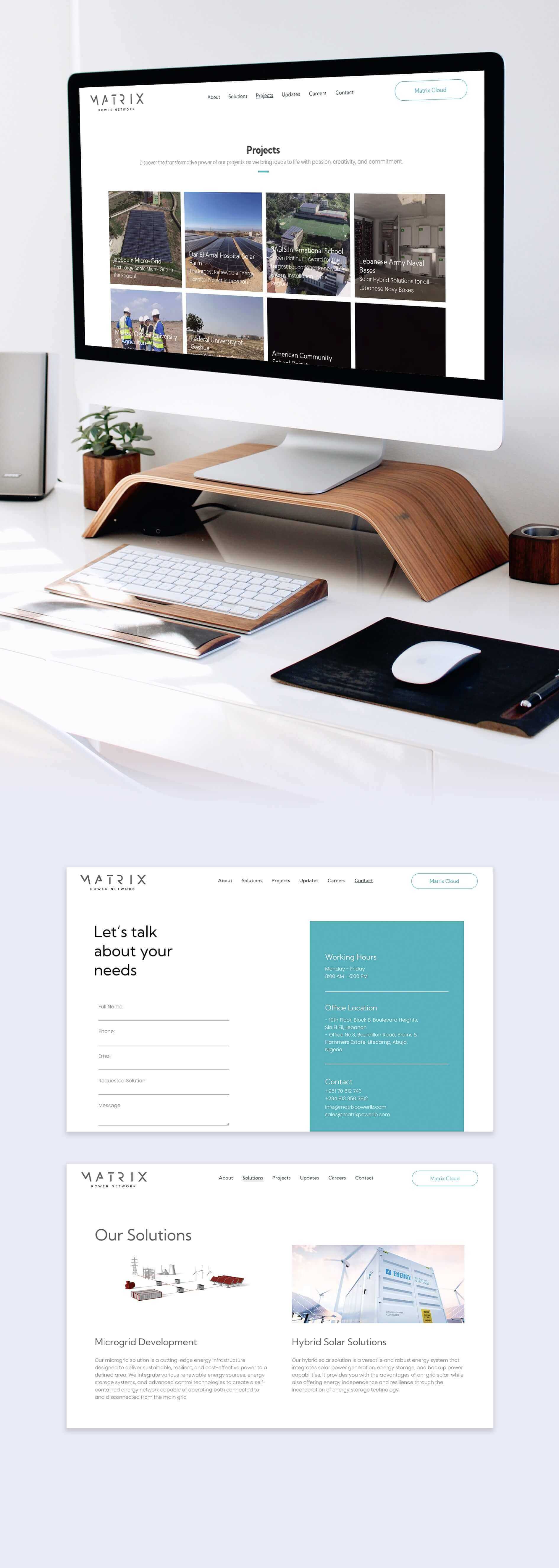 إعداد موقع الكتروني لشركة ماتريكس باوور نيتوورك في لبنان