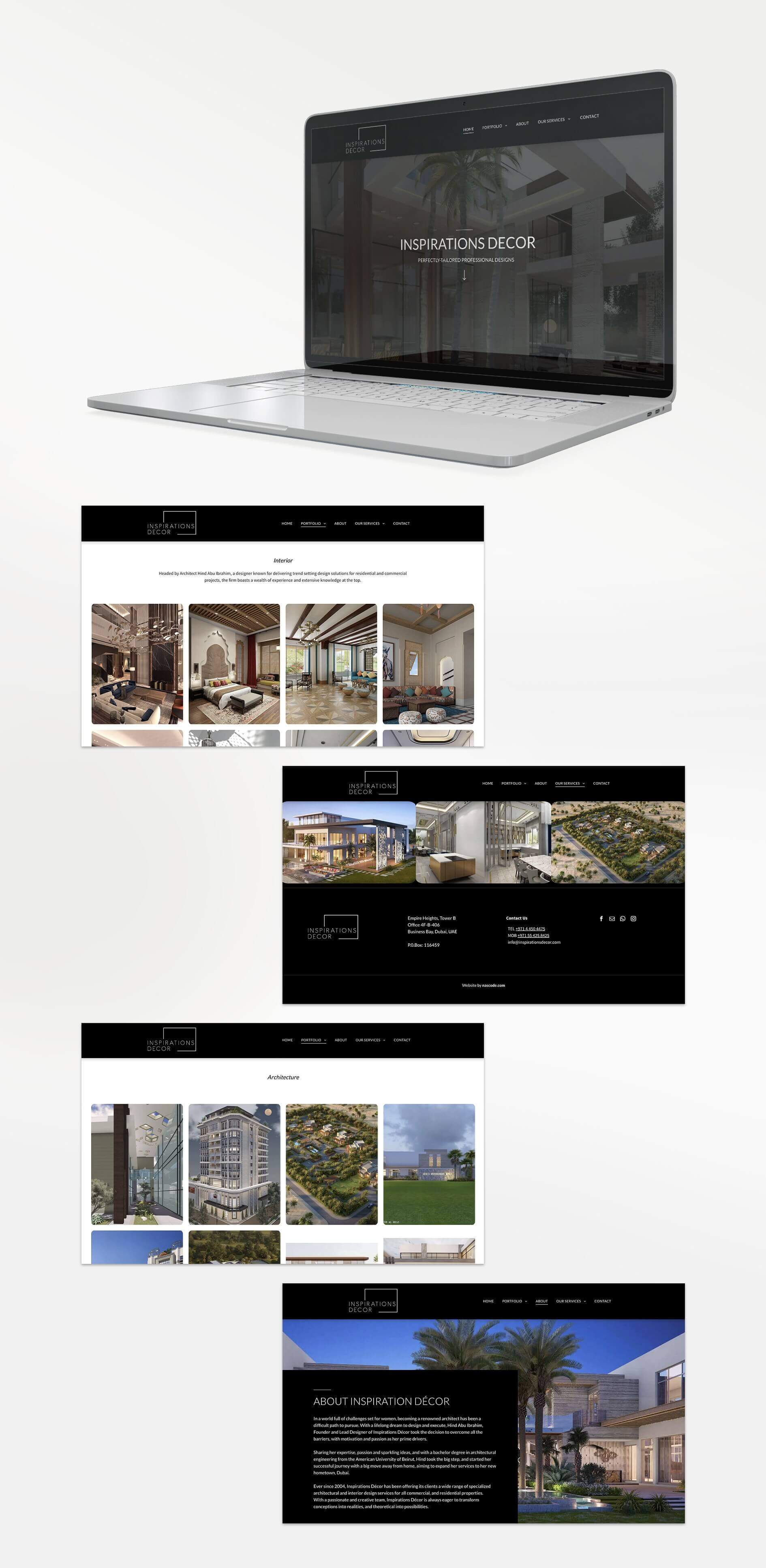 إعداد موقع الكتروني لشركة &quot;Inspirations Decor&quot; في الإمارات العربية المتحدة