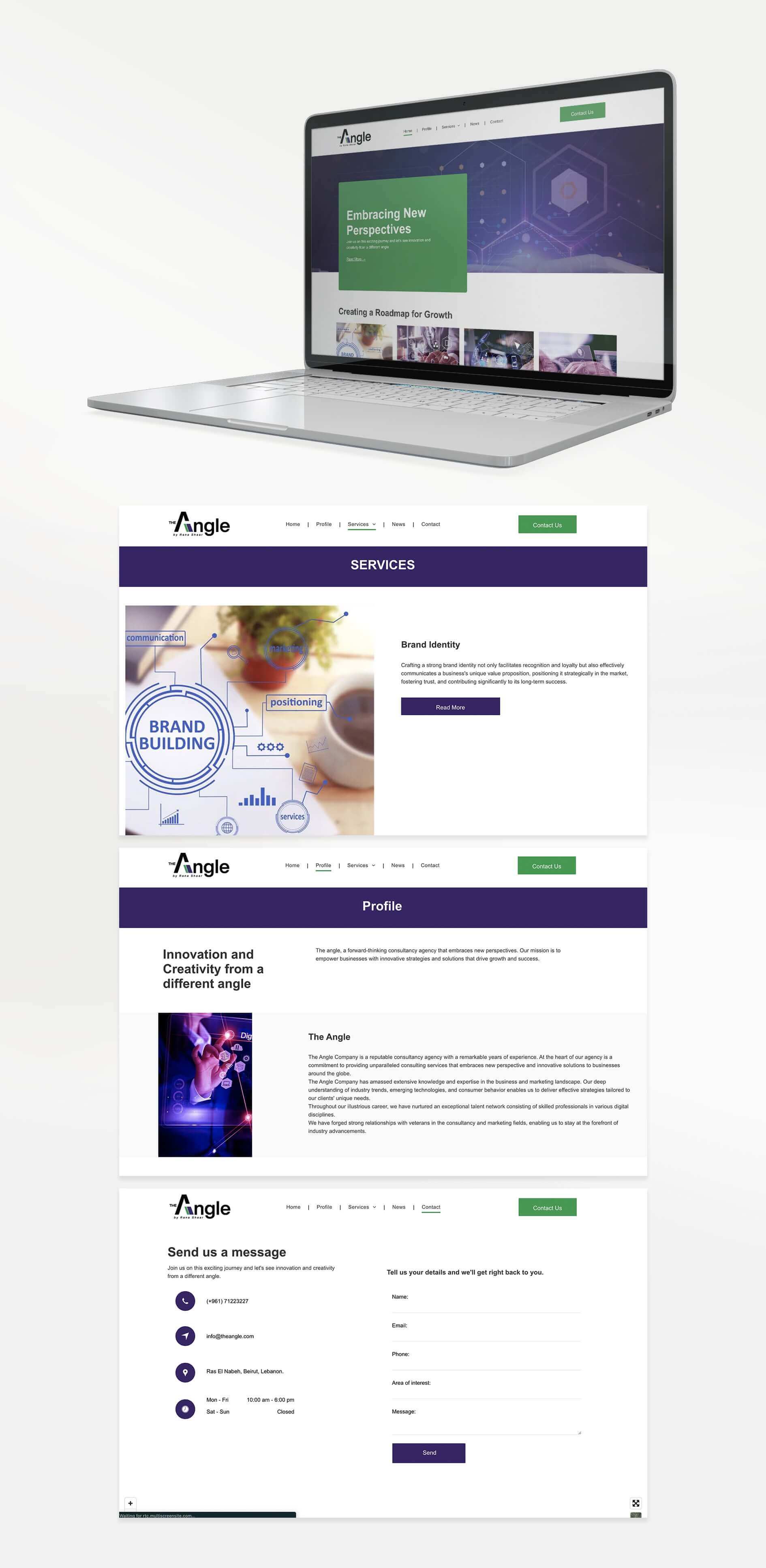 إستضافة الموقع الإكتروني لشركة ذا آنجل من رنا شعار