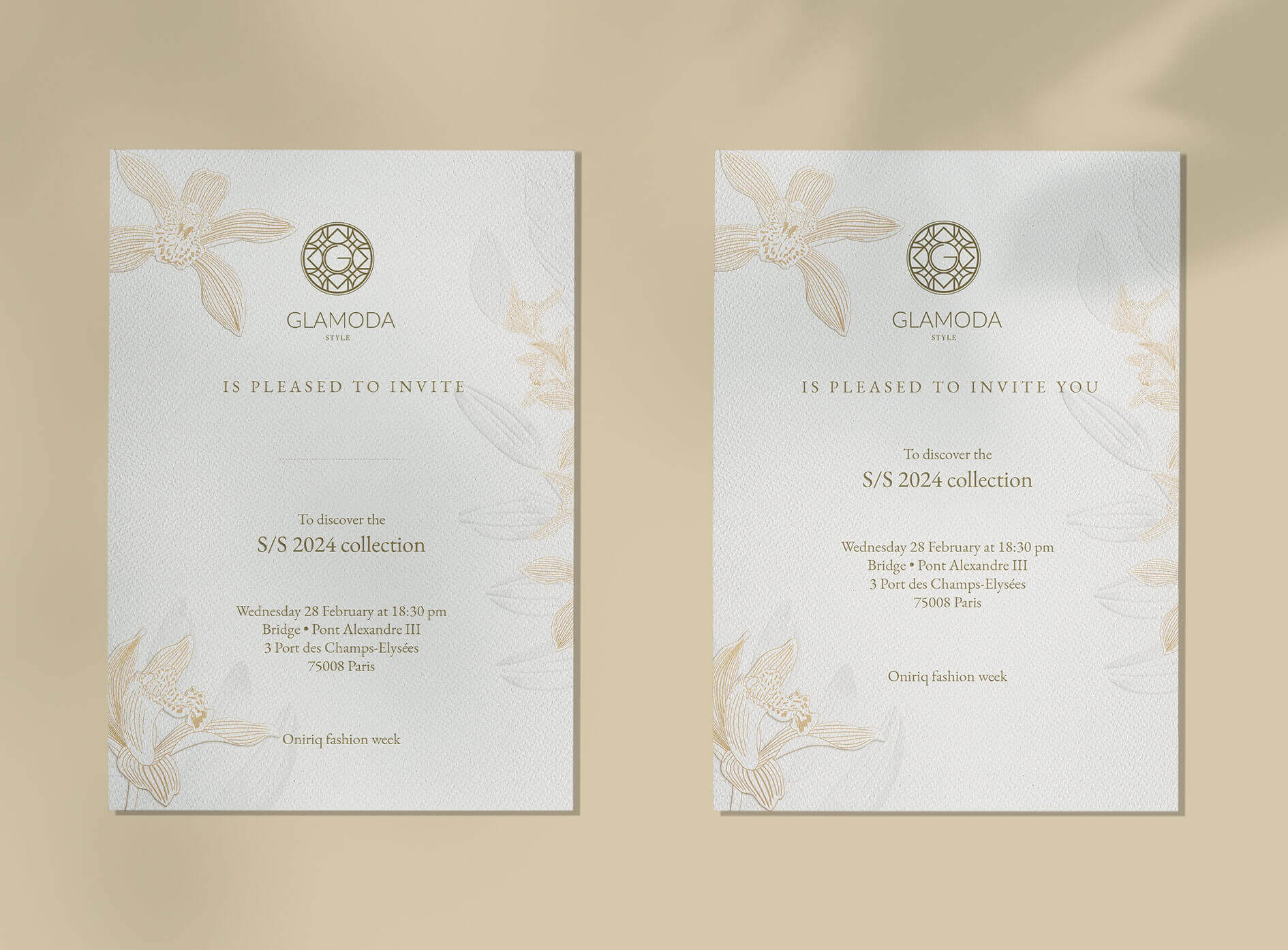 تصاميم دعوات لحفل عشاء ل&quot;غلامودا&quot;