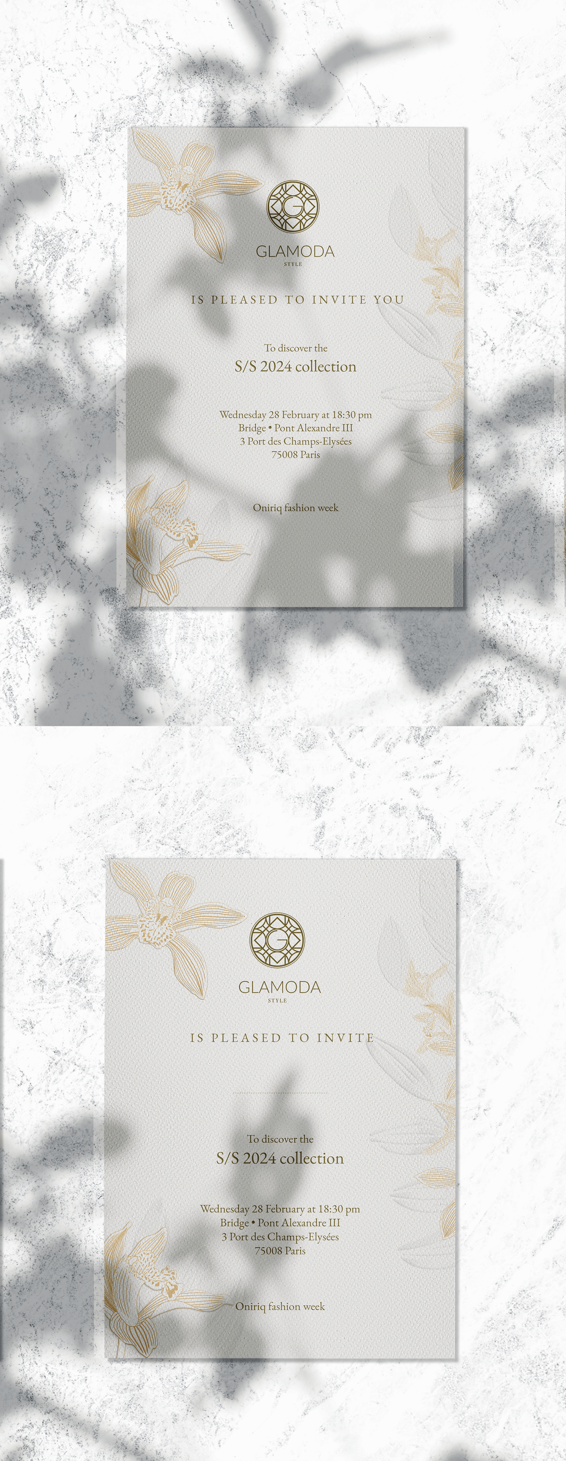 Gala Dinner invitations Designs for Glamoda Style