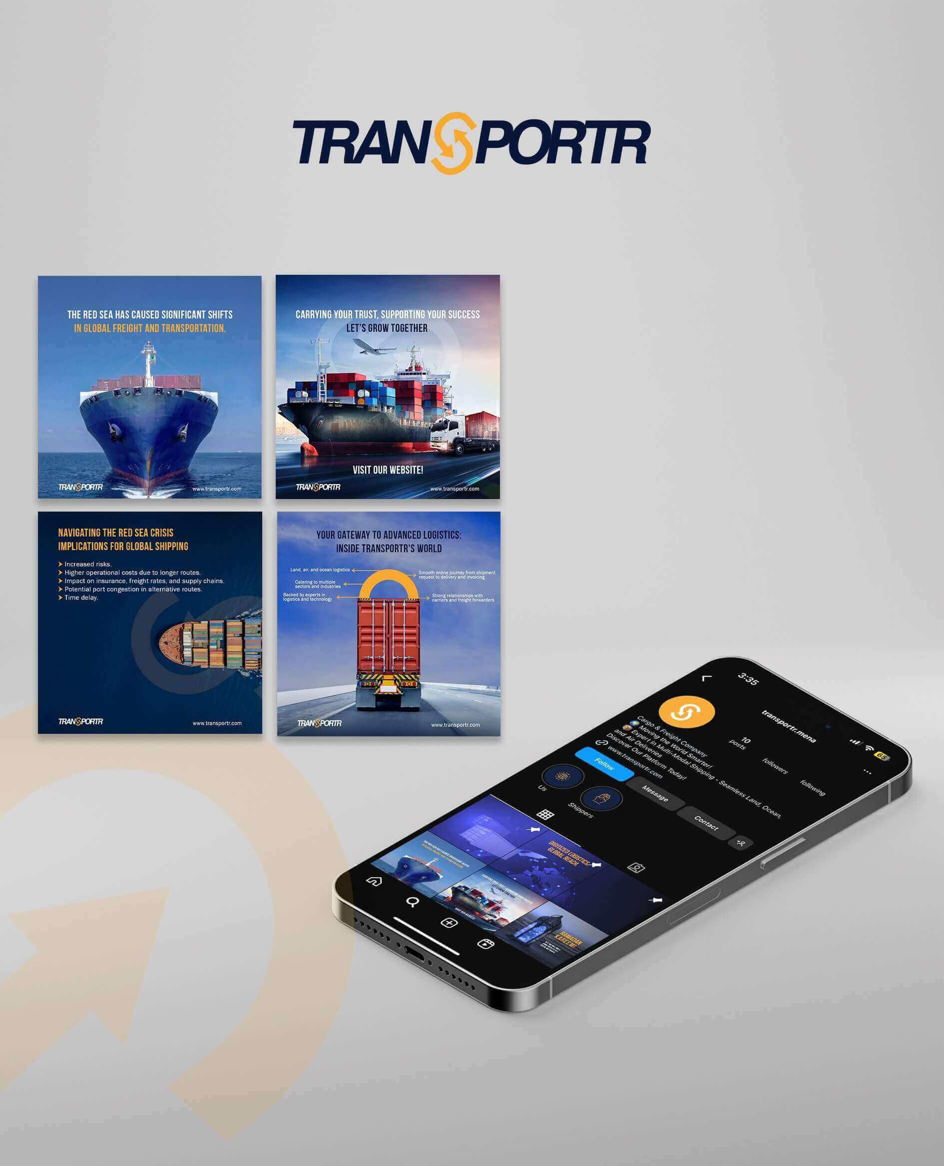 Online marketing and advertising for Transportr in U.A.E.