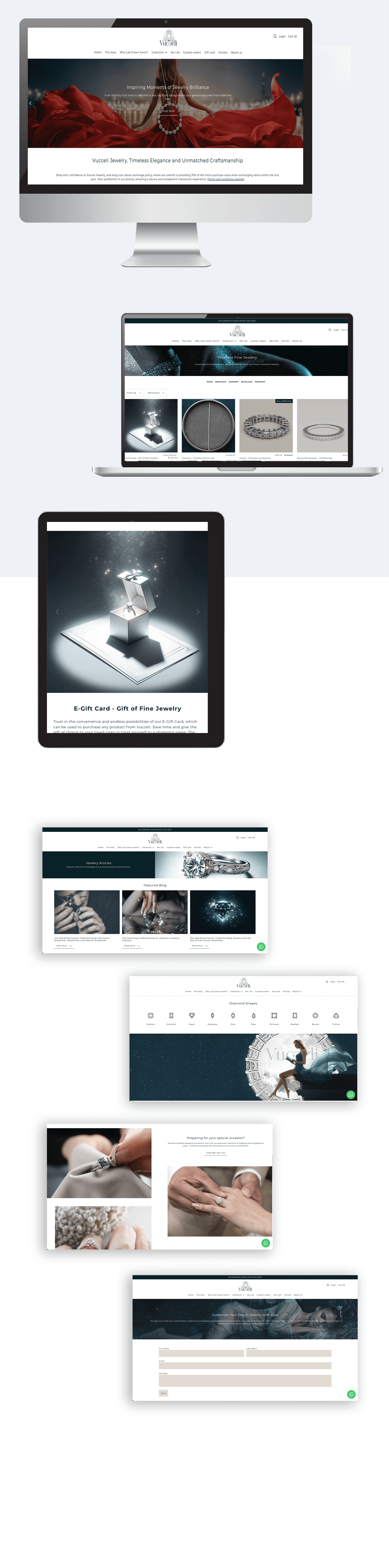 Shopify website for Vucceli Jewelry in Lebanon