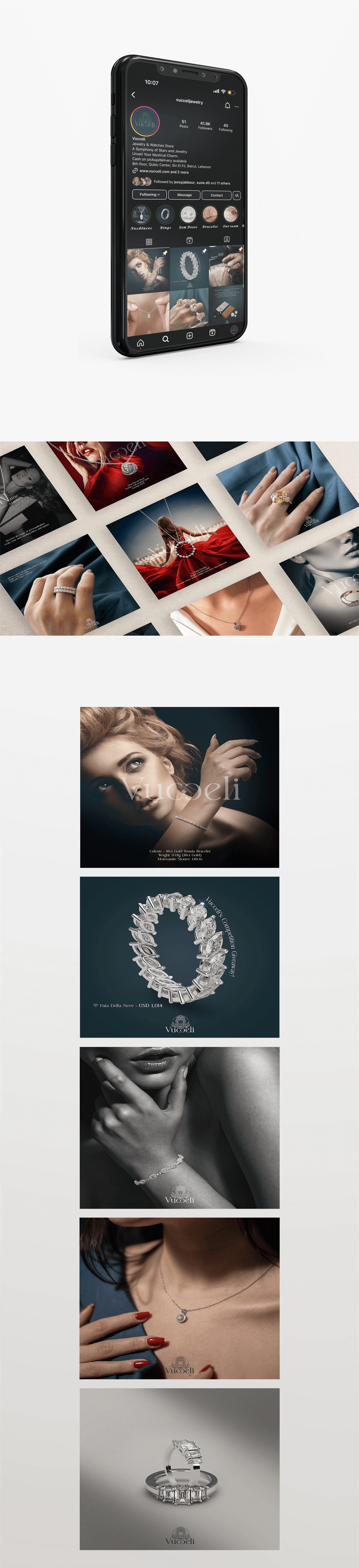 Online marketing and advertising for Vucceli fine jewelry brand in Lebanon