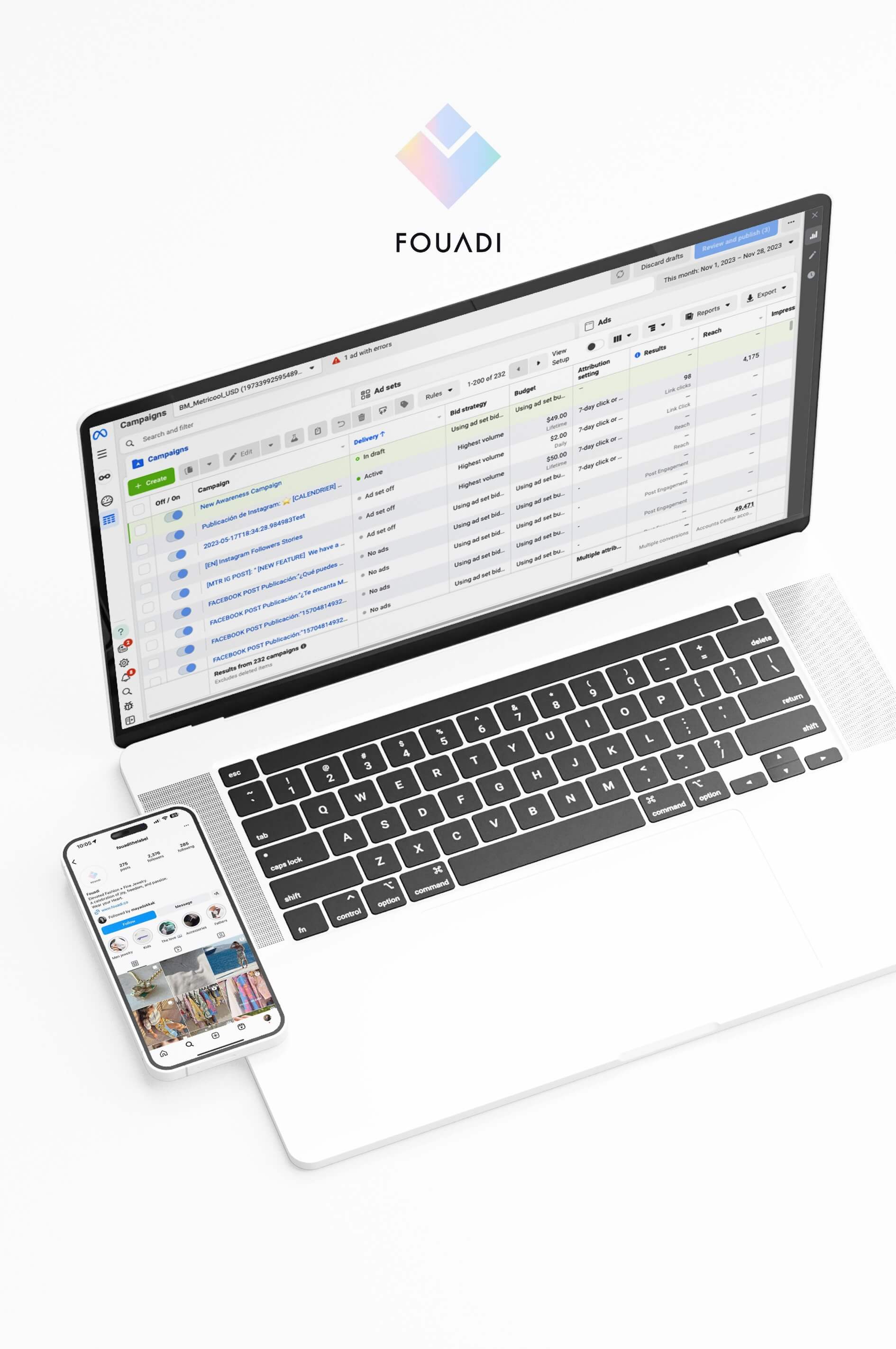 Ads management for Fouadi The Label