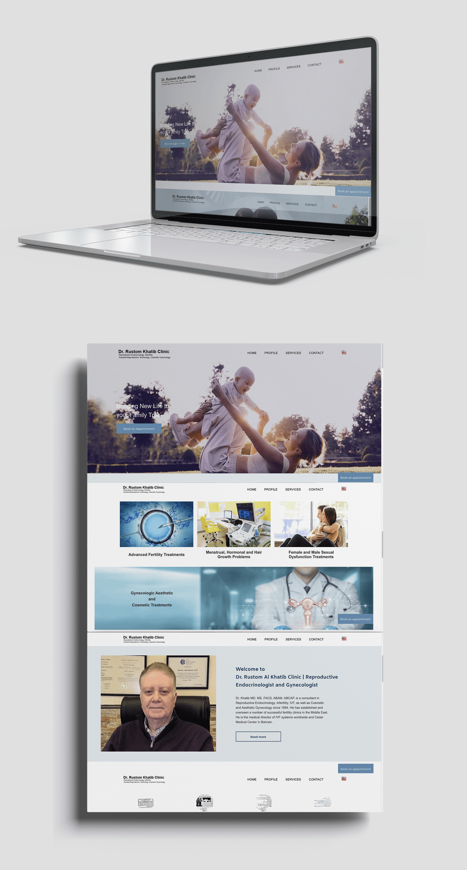 Template website setup for Dr. Rustom Al Khatib in Lebanon