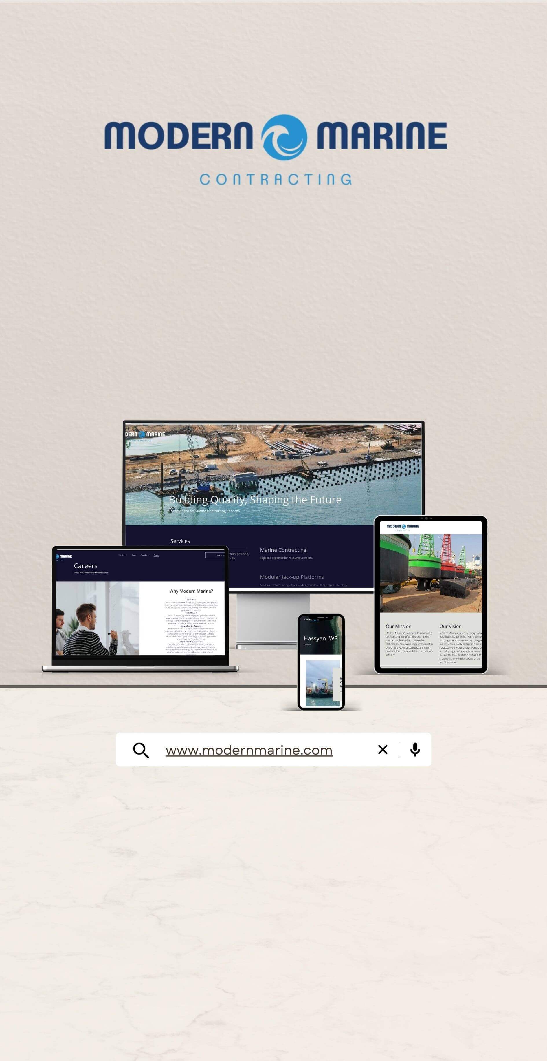 Template website for Modern Marine in K.S.A.
