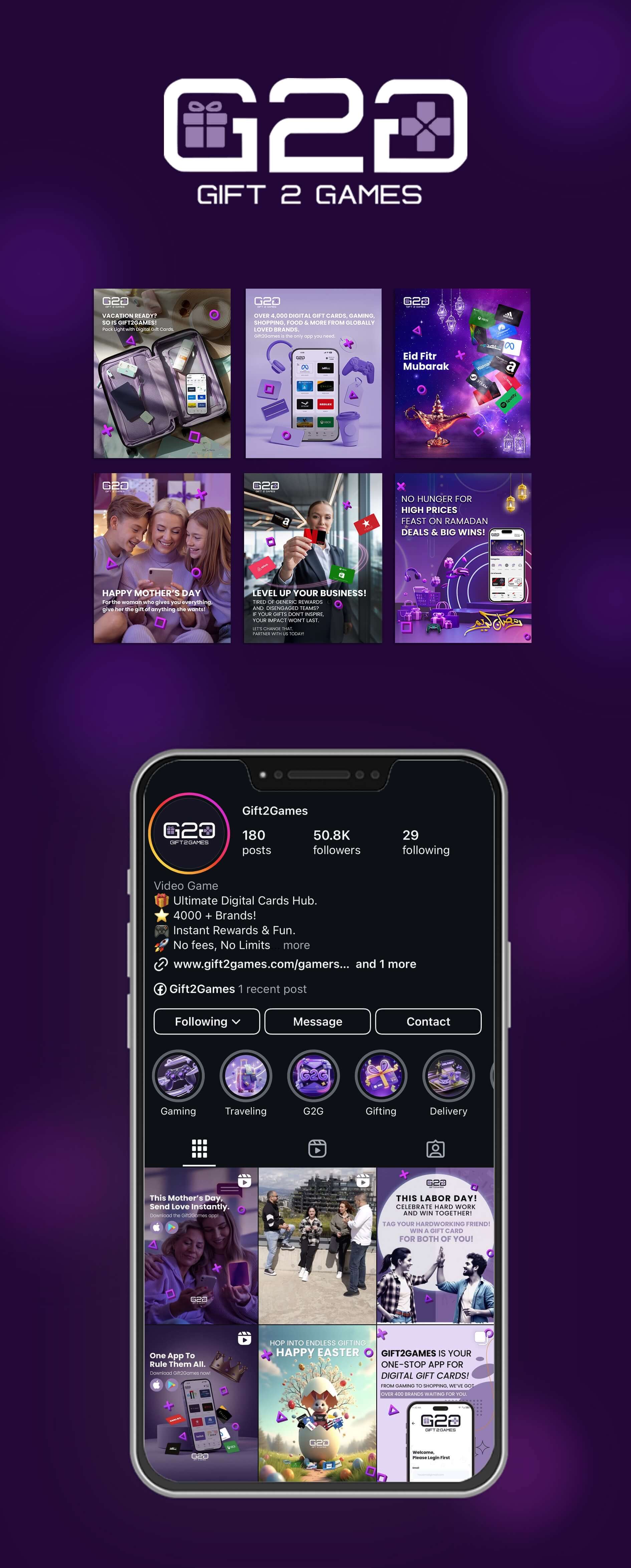 إدارة وسائل التواصل الاجتماعي لشركة Gift2Games