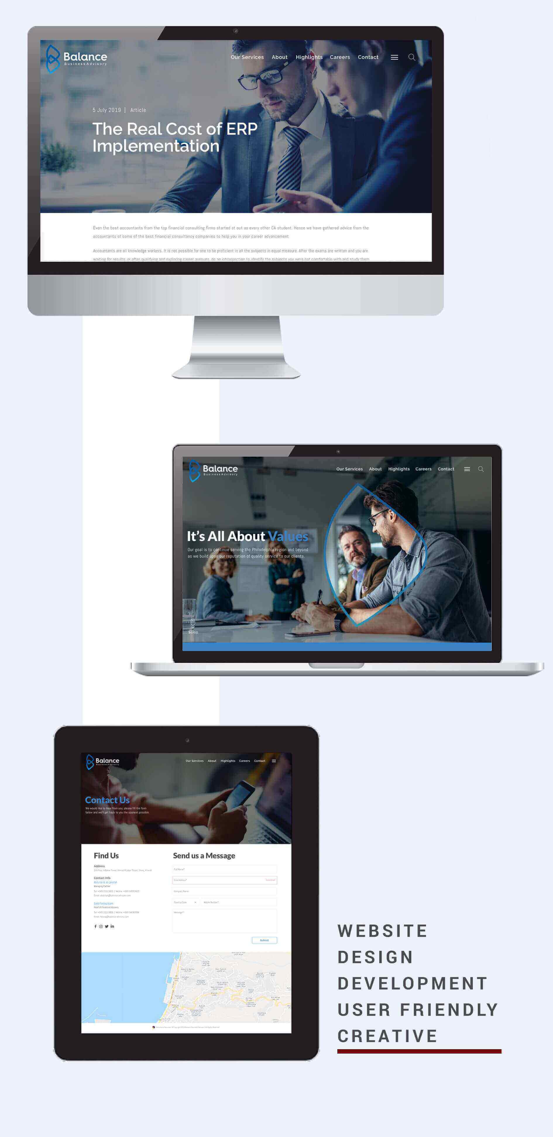 موقع إلكتروني ل&quot;بالانس لإستشارات الأعمال&quot;