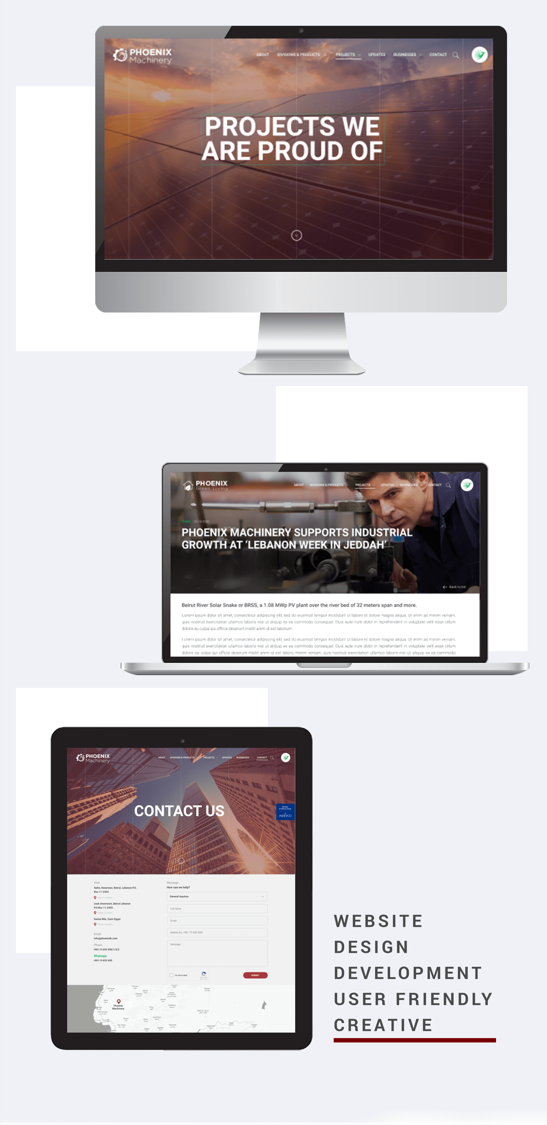 Website for Phoenix, part of Indevco group