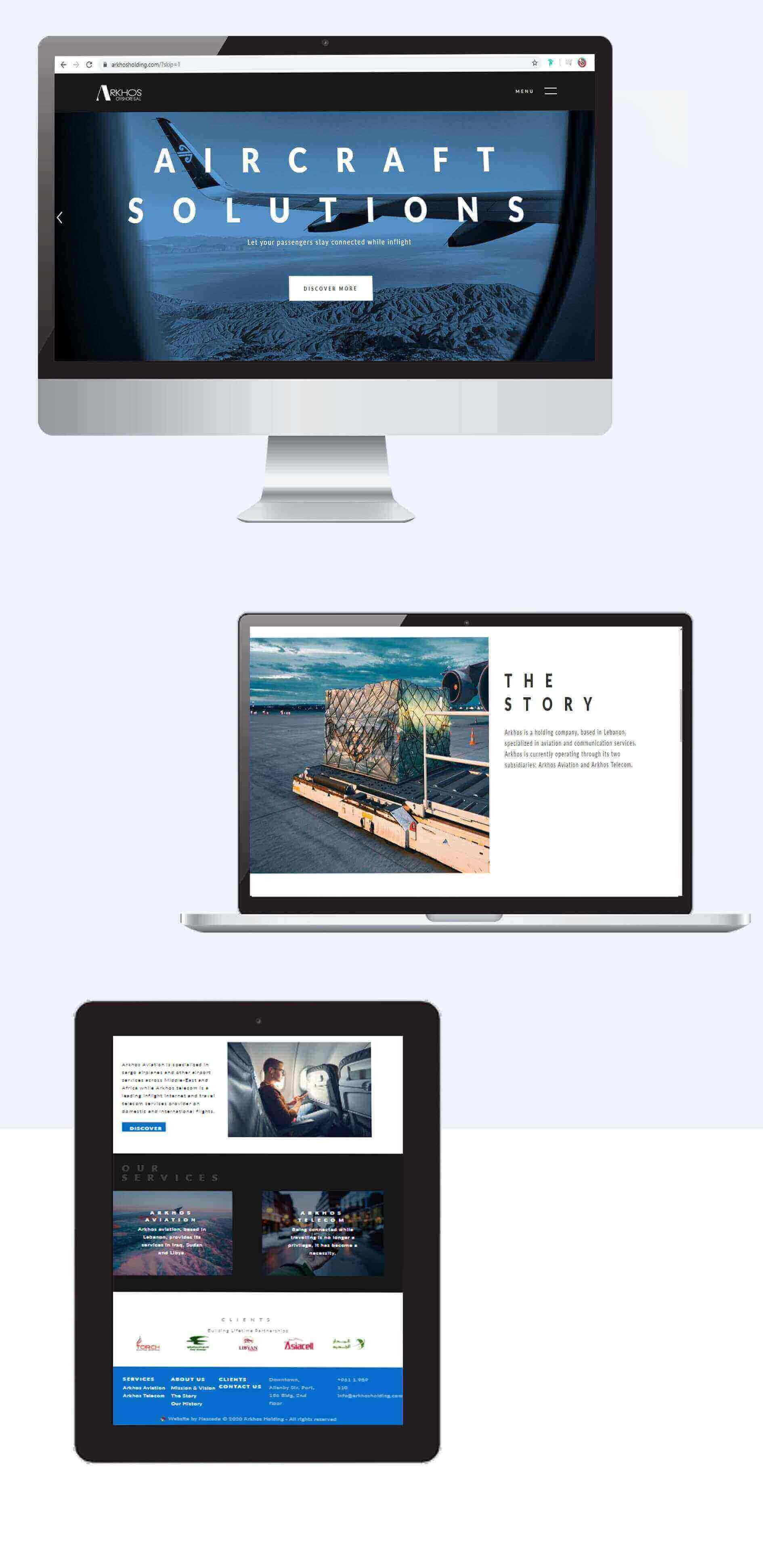 Arkhos Holding website design and development 