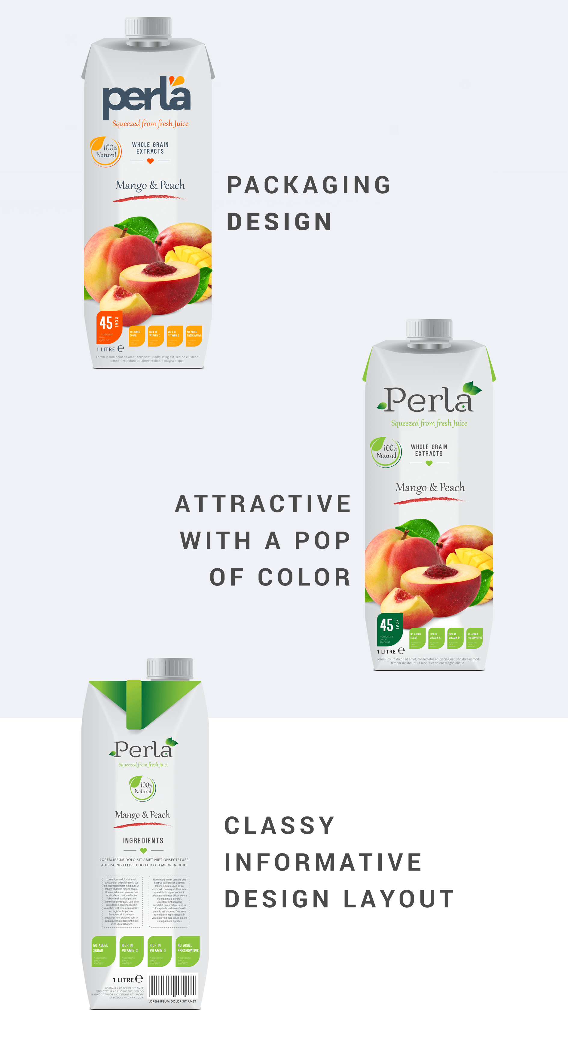 Juice package design perla