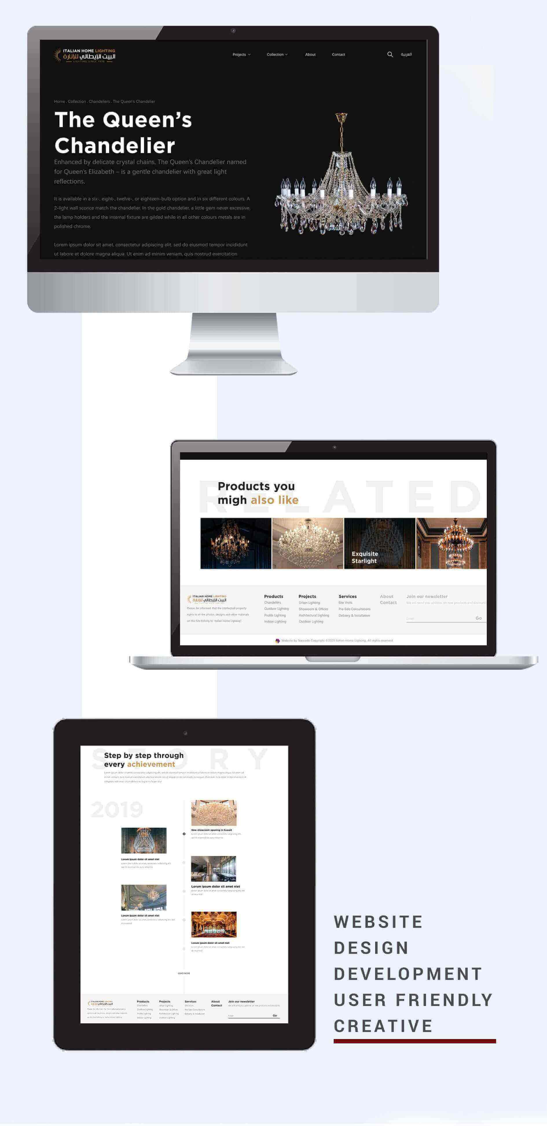 Italian Home Lighting website design and development