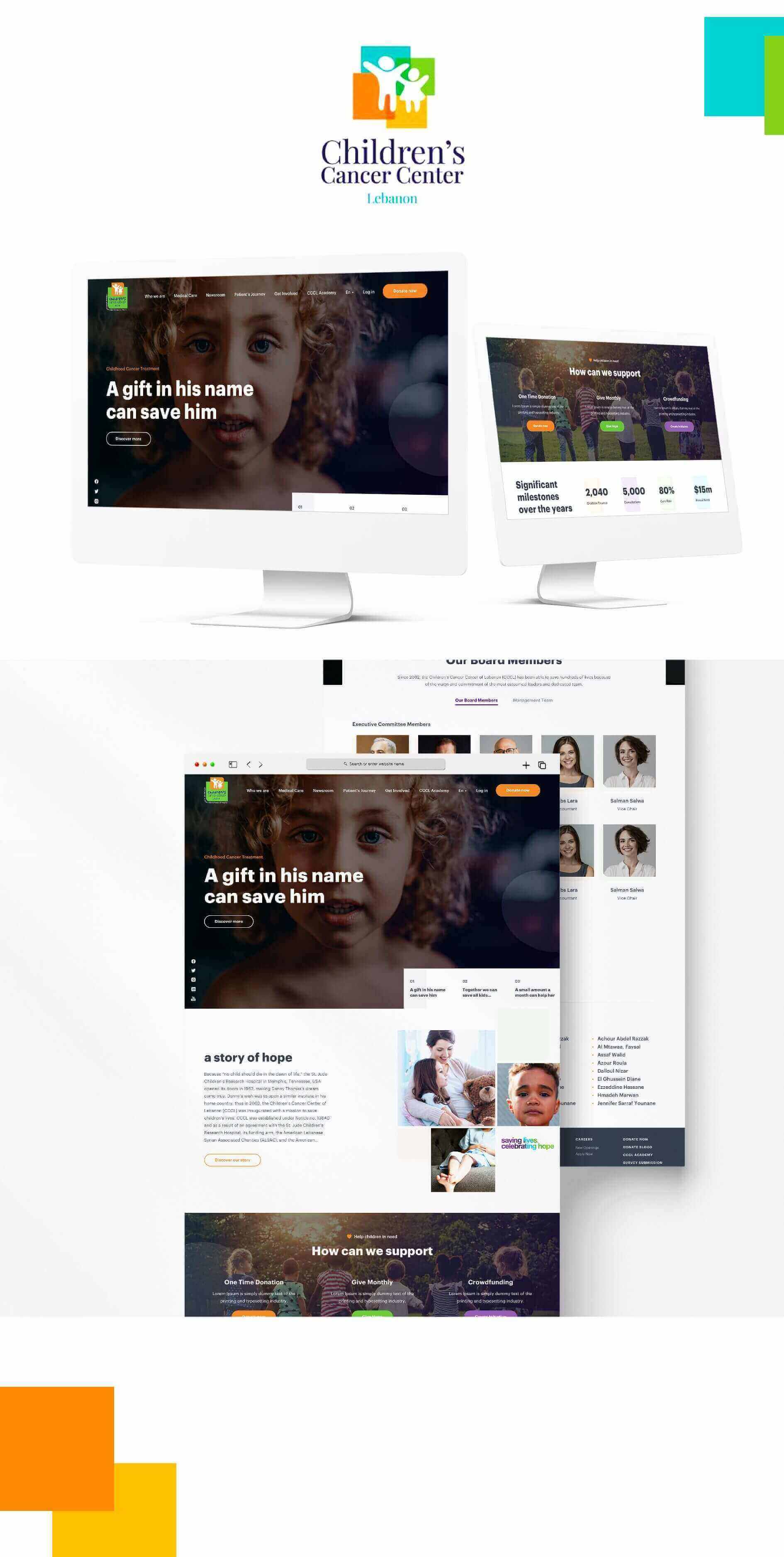 Custom web design and development for the Children&#39;s Cancer Center in Lebanon