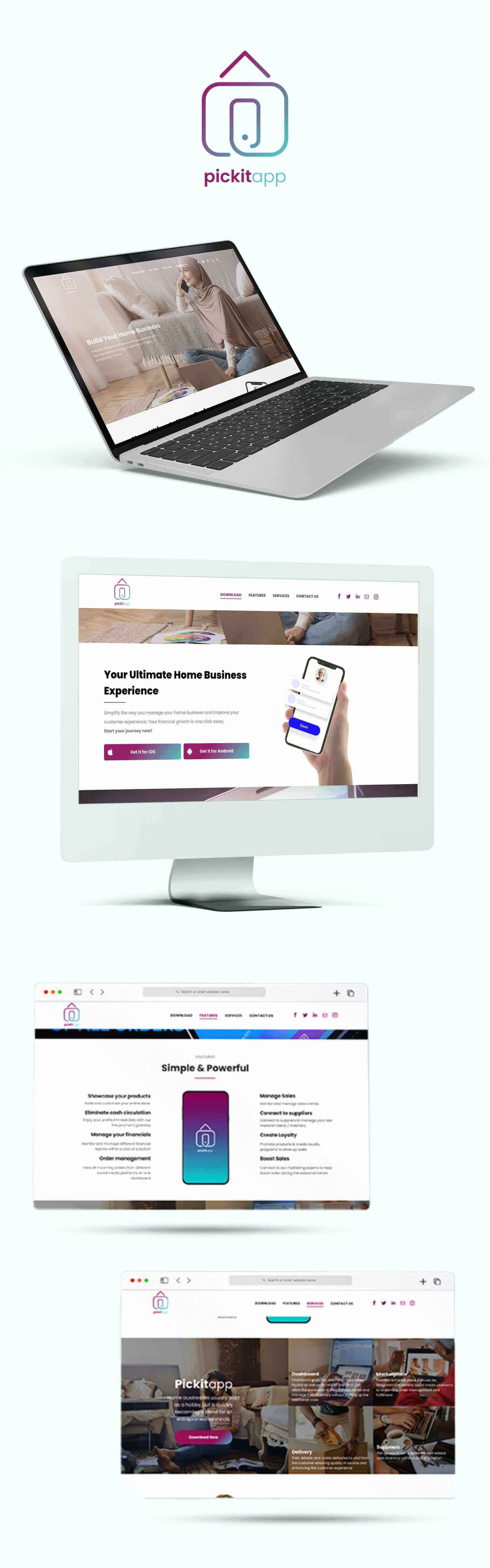Template website setup for Pickit App. based in K.S.A.