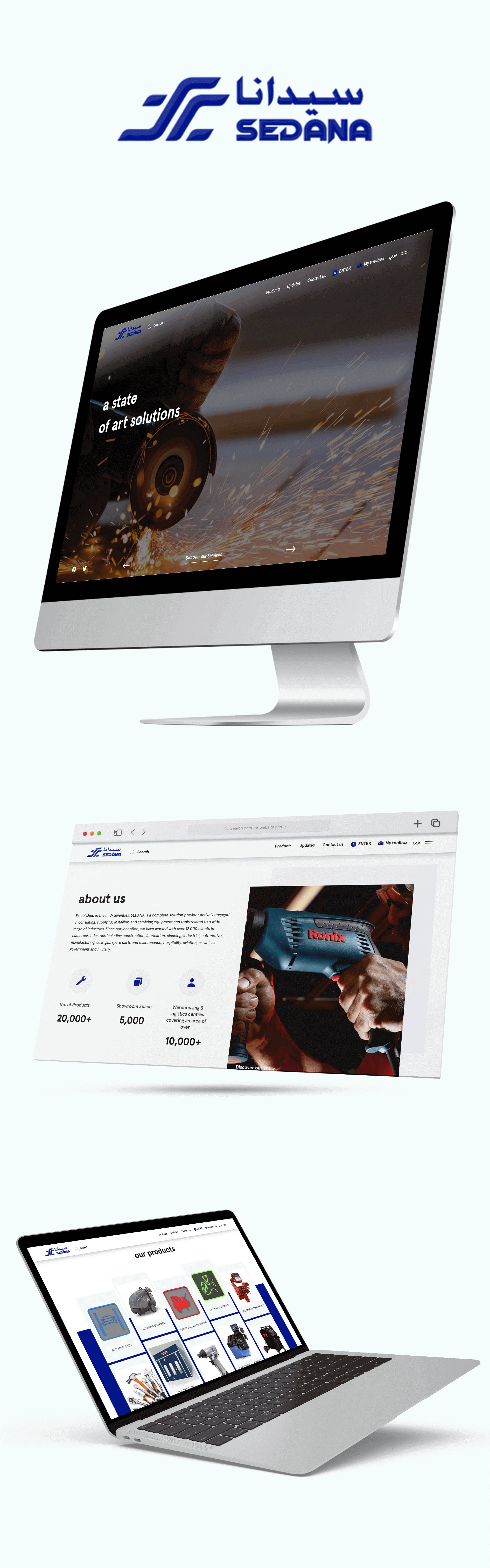 Design and development of a custom website for Sedana in U.A.E.