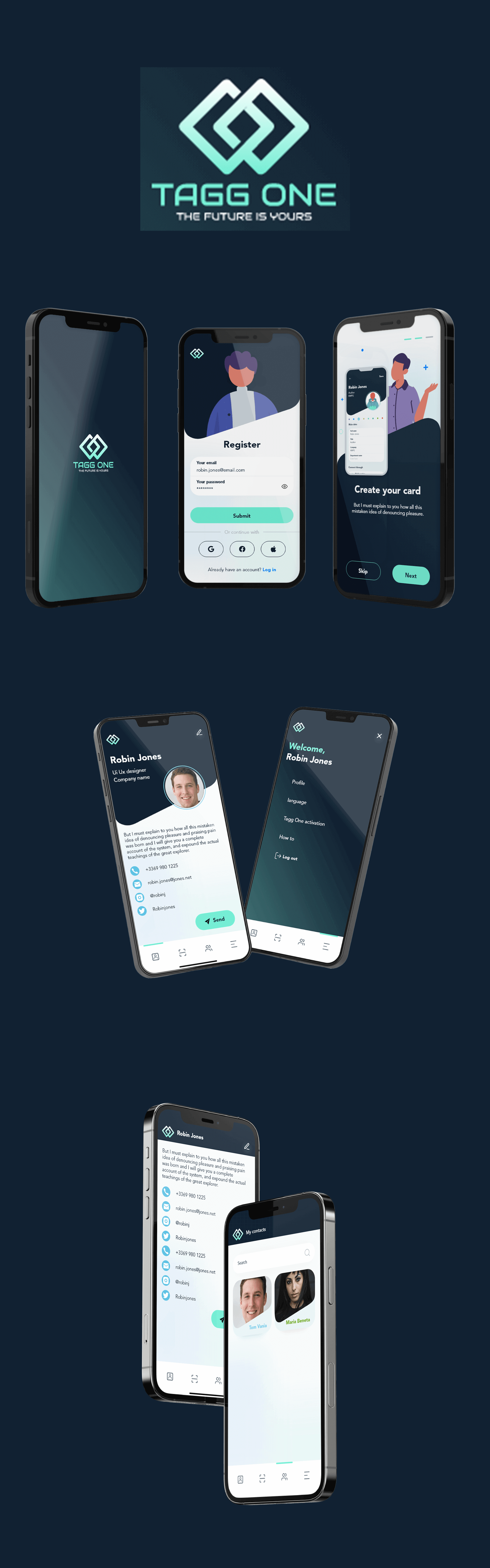 Mobile app design and development for Tagg One in Germany