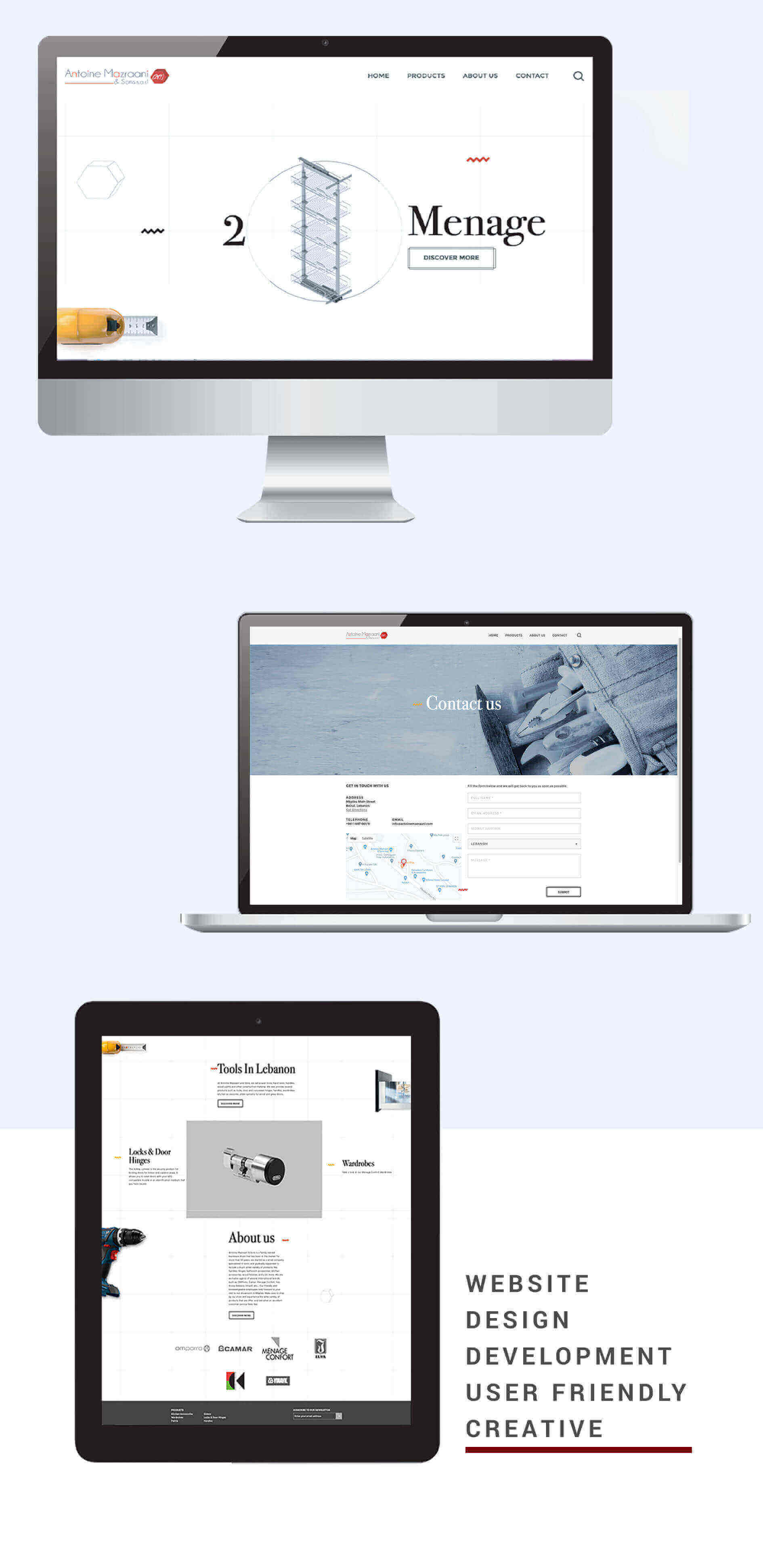 Website design for Antoine Mazraani & Sons 