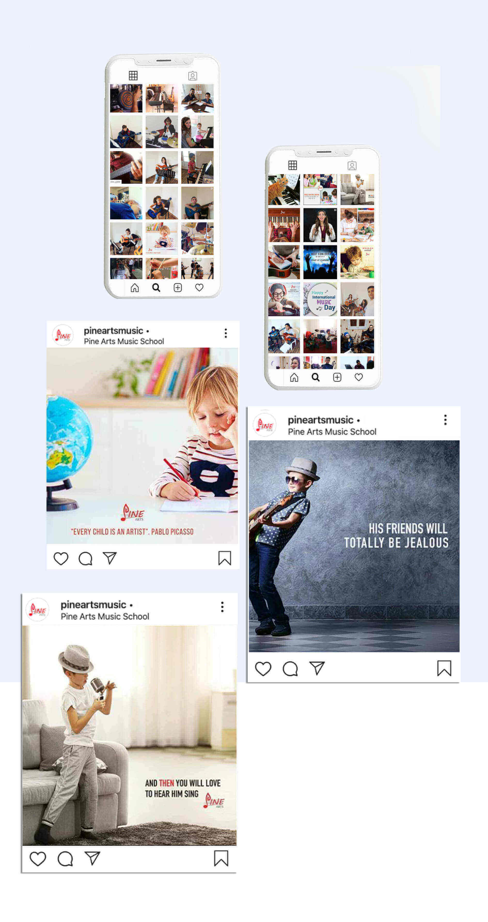 تسويق الكتروني مدرسة باين آرتس للموسيقى