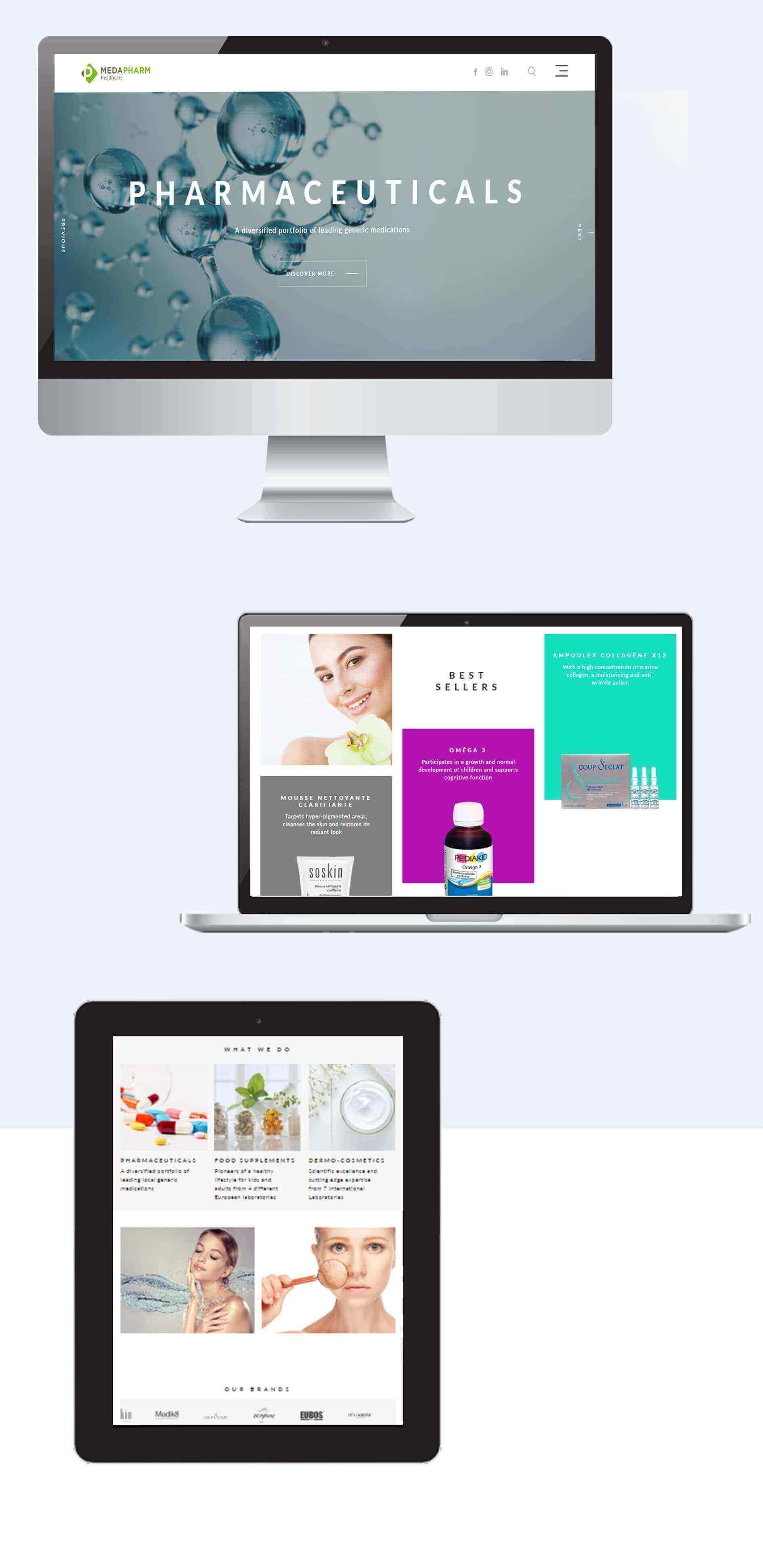 Website Design and development for Medapharm, healthcare in Lebanon