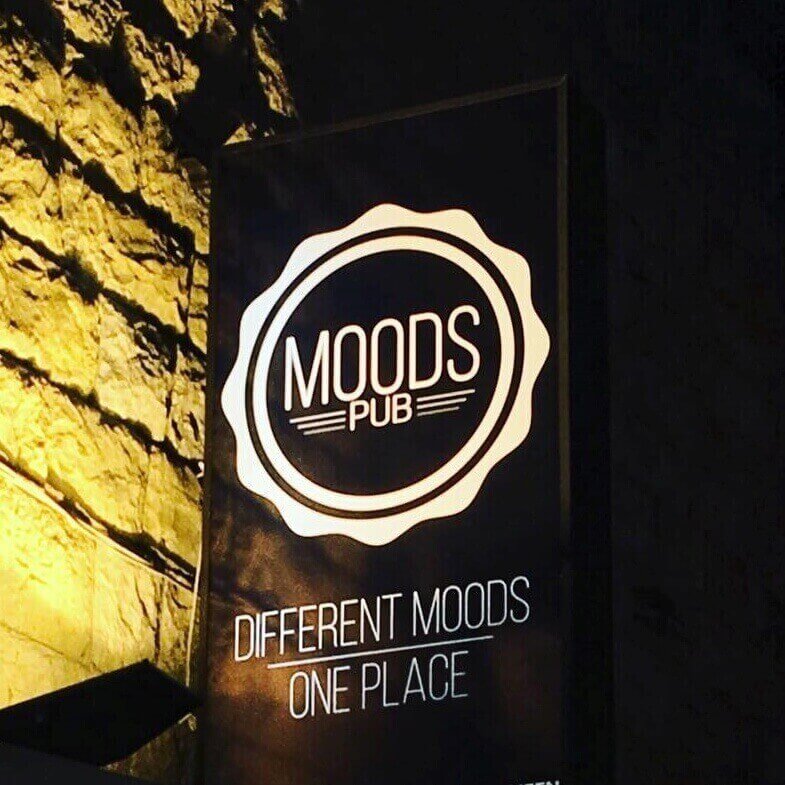 Moods Pub advertising