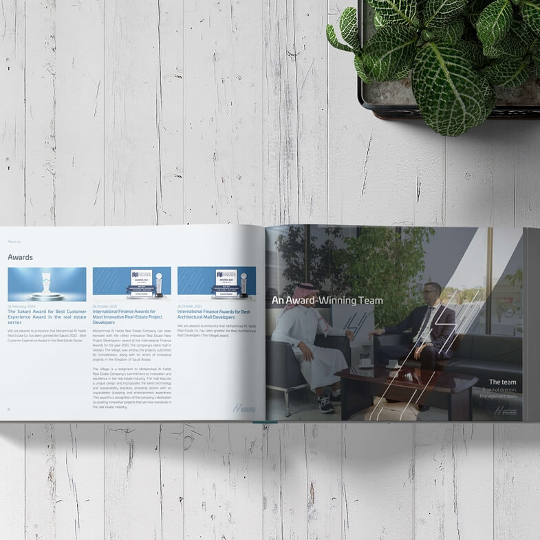 Company profile design for Mohammad Al Habib in Saudi Arabia