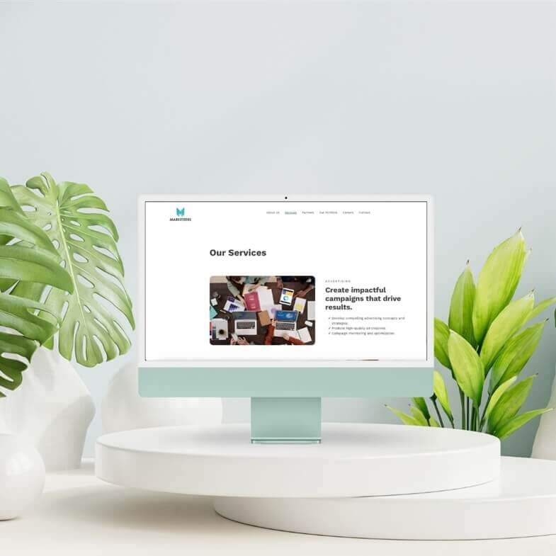 إعداد موقع الكتروني لشركة The Markteers في الأمارات العربيّة المتحدة