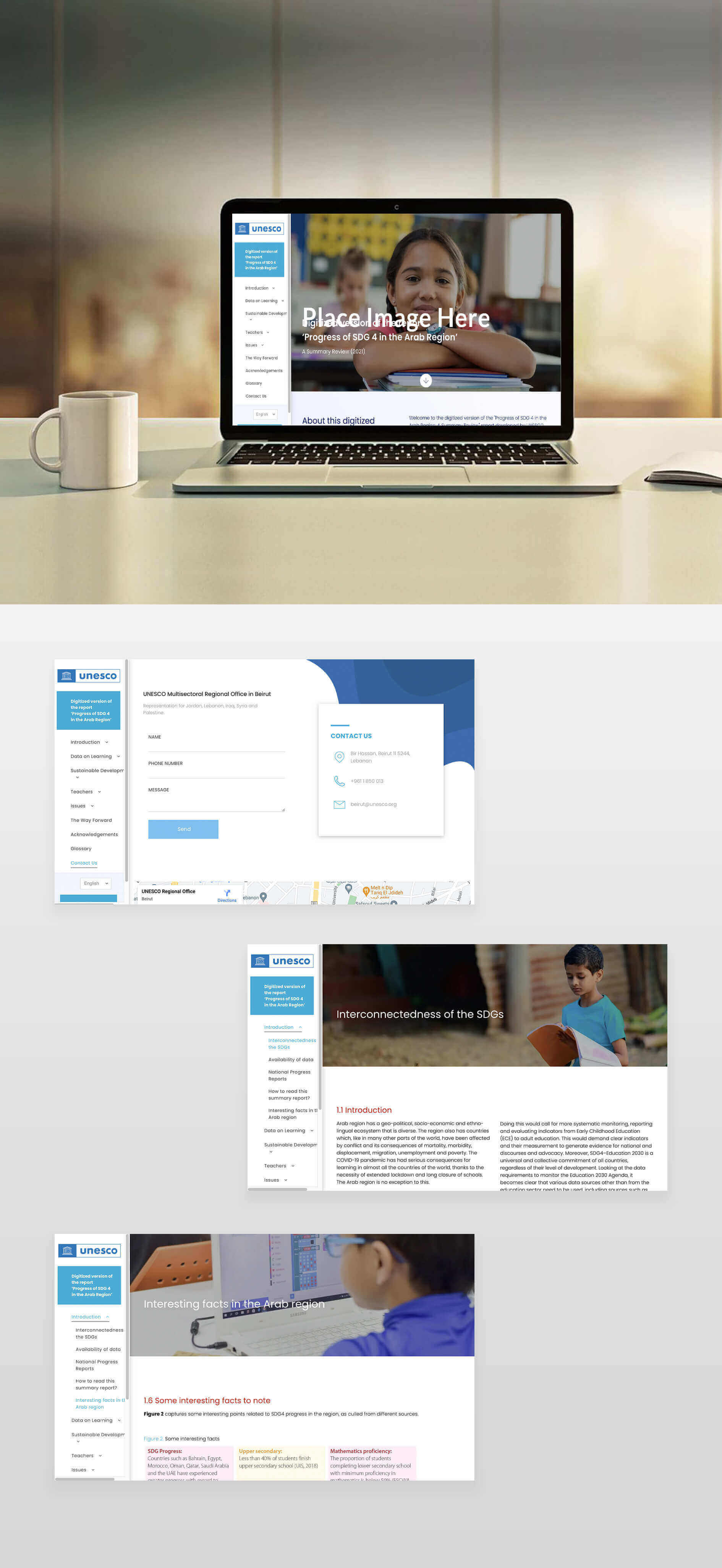 Template website setup for UNESCO in Lebanon