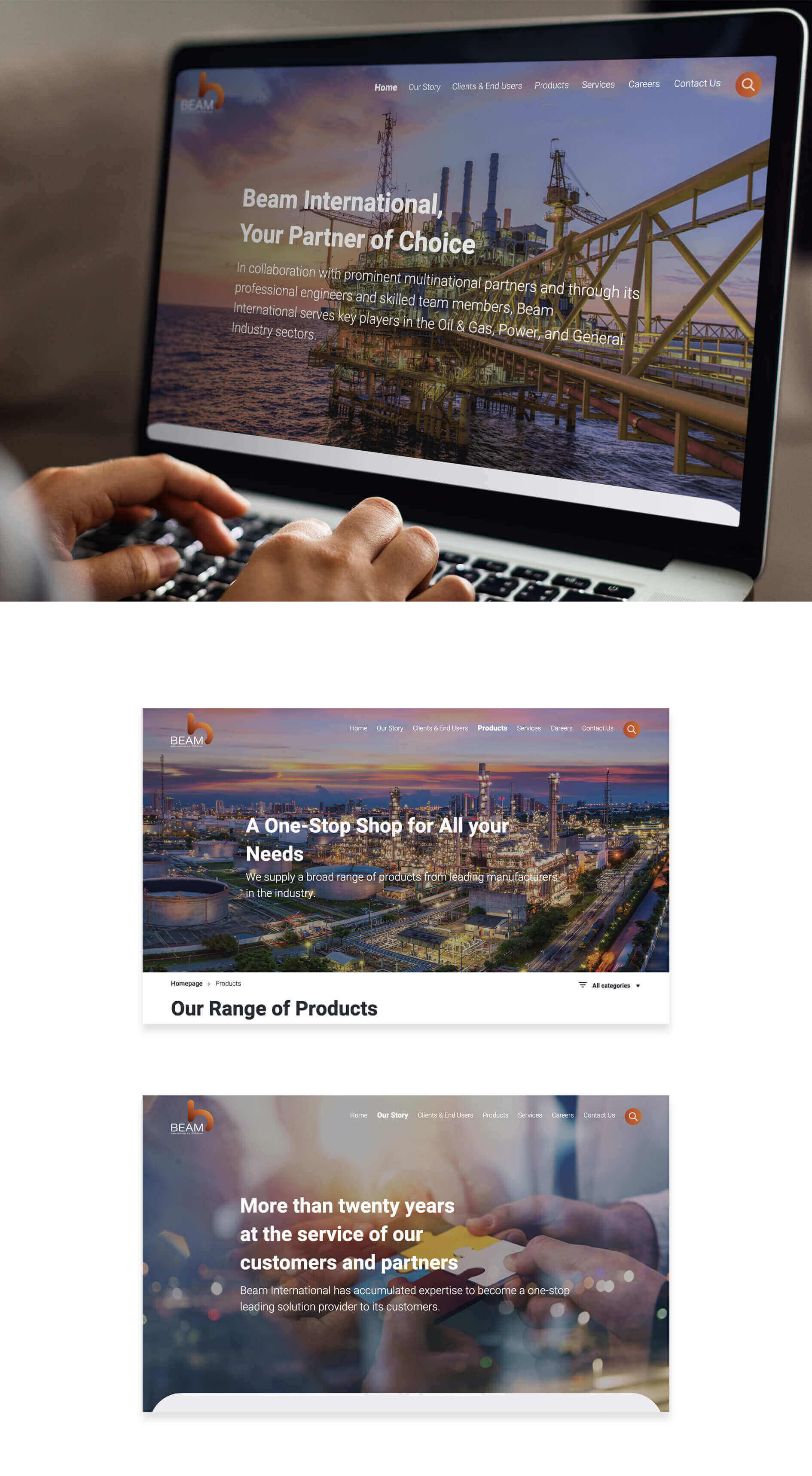 تصميم وبرمجة موقع الكتروني لشركة بييم انترناشونل في لبنان