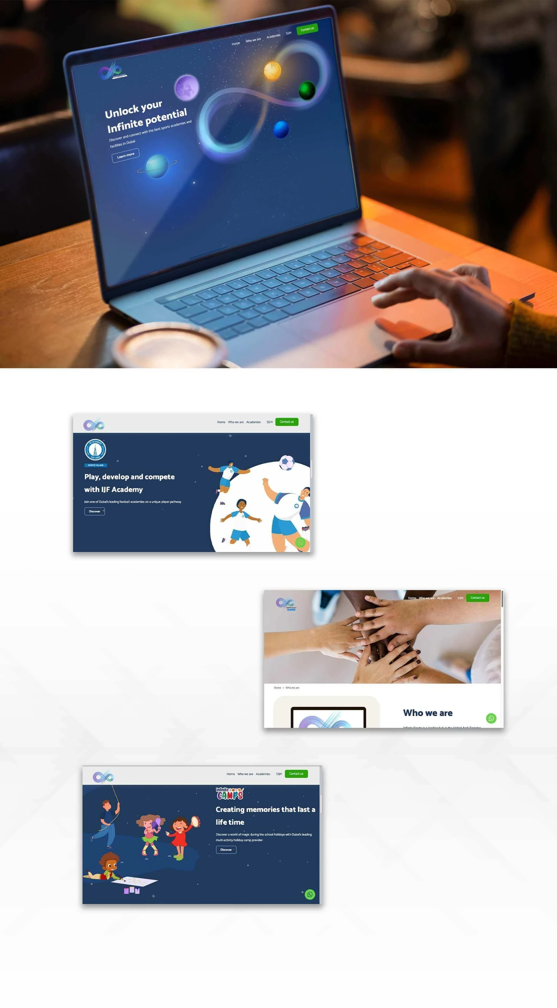 Website design and development for Infinite Camps in U.A.E.