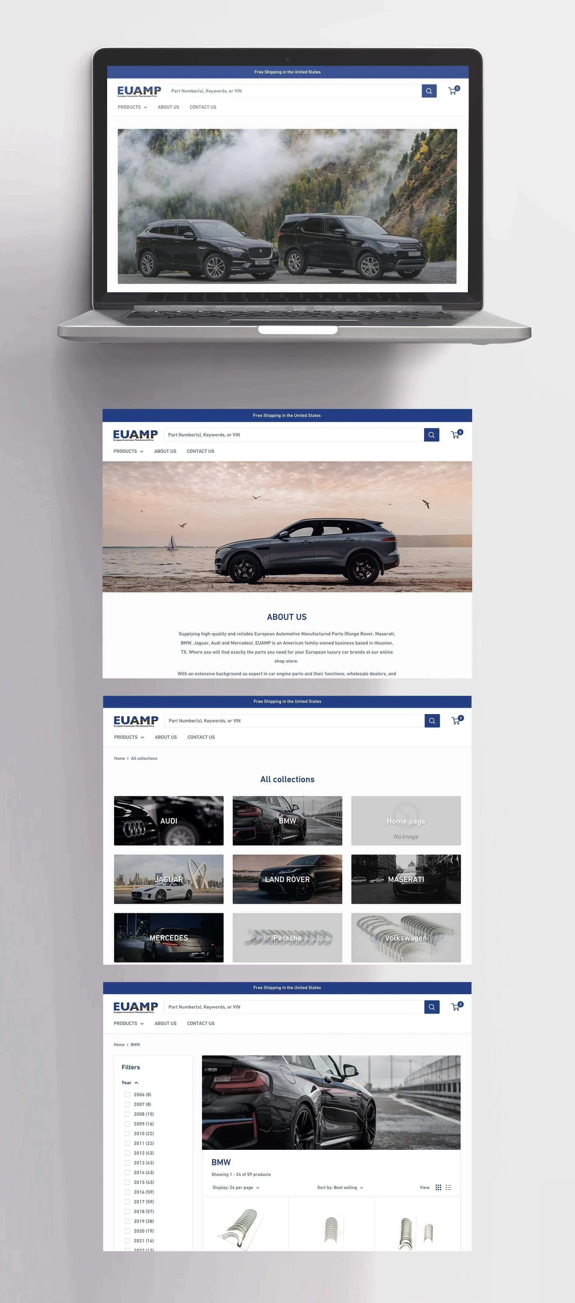 Shopify template website for Part Master Hub in U.S.A.