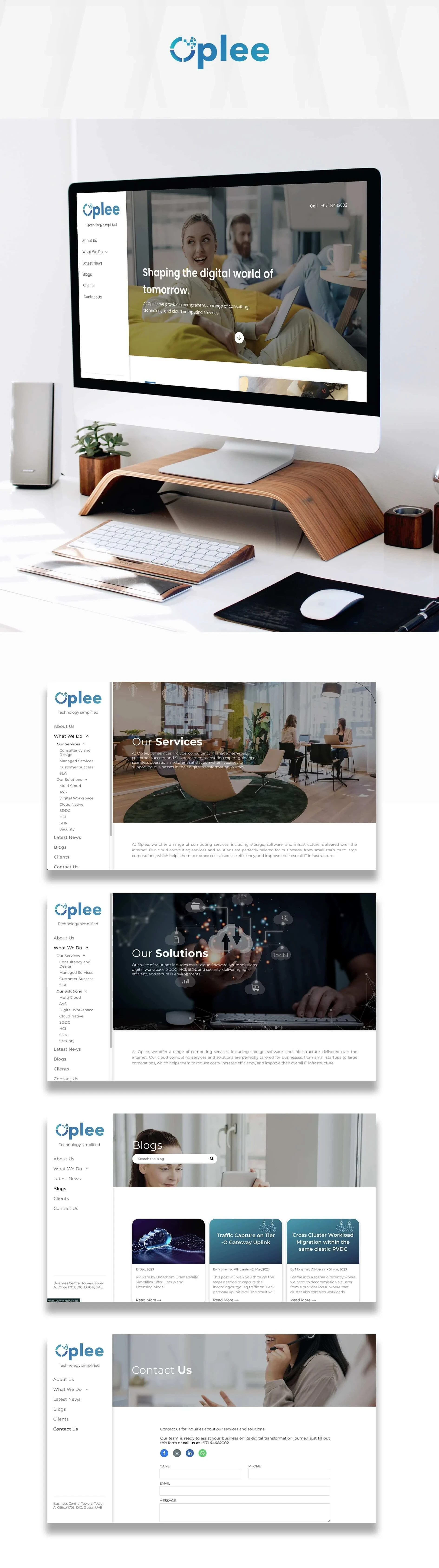 Template website setup for Oplee