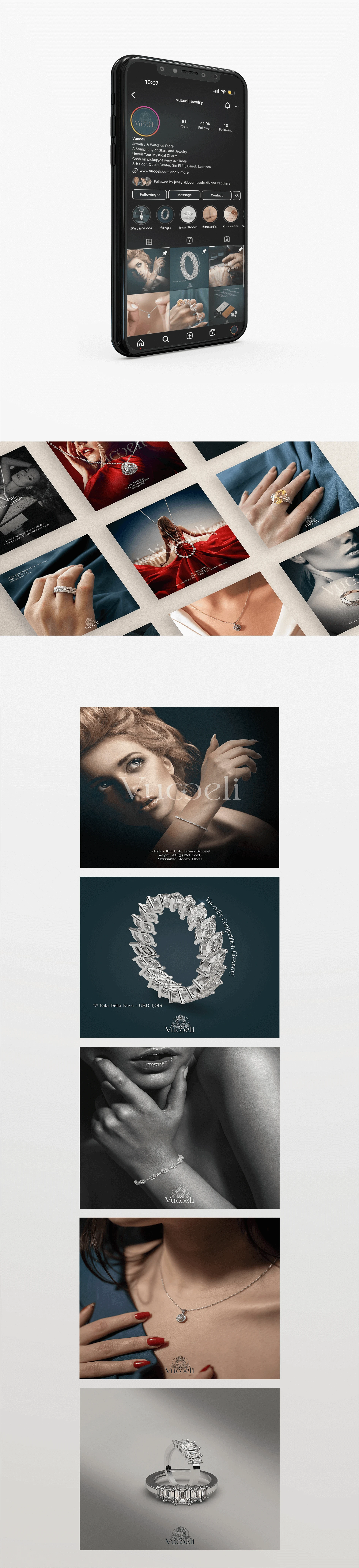 Online marketing and advertising for Vucceli fine jewelry brand in Lebanon
