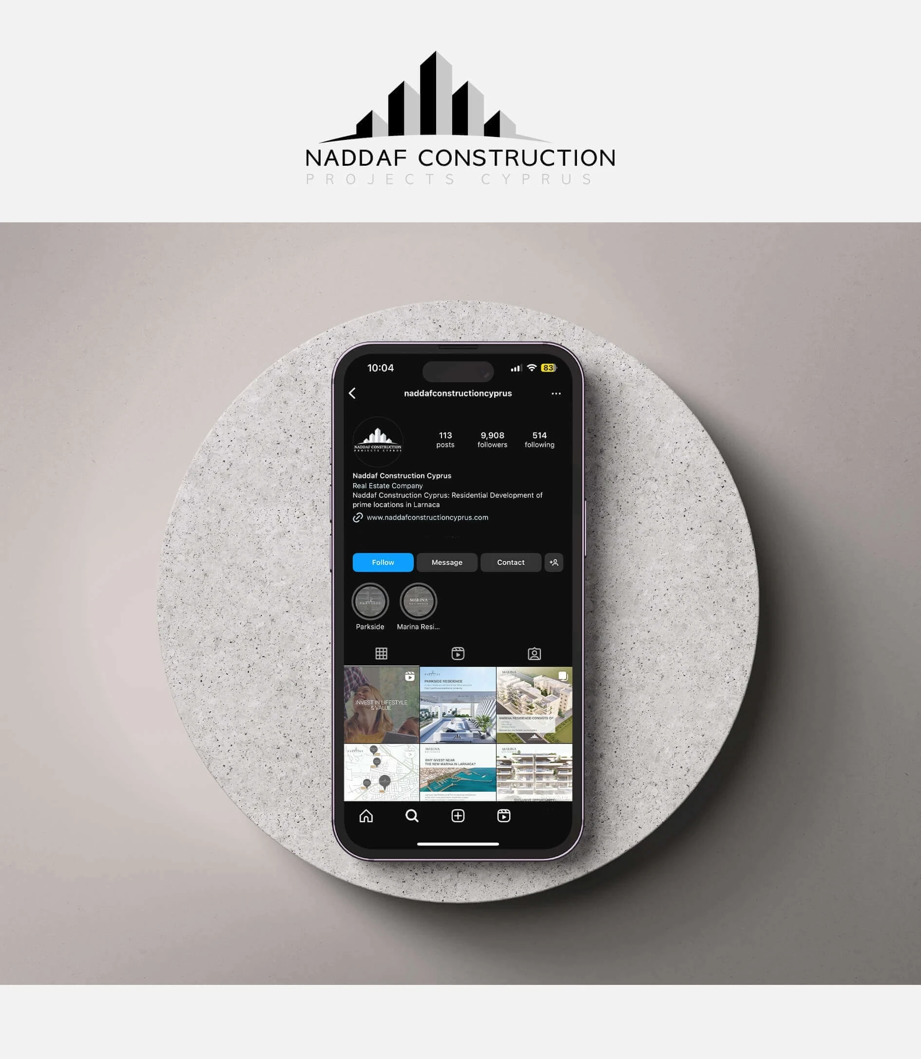 Social Media marketing for Naddaf Construction in Cyprus, and Lebanon