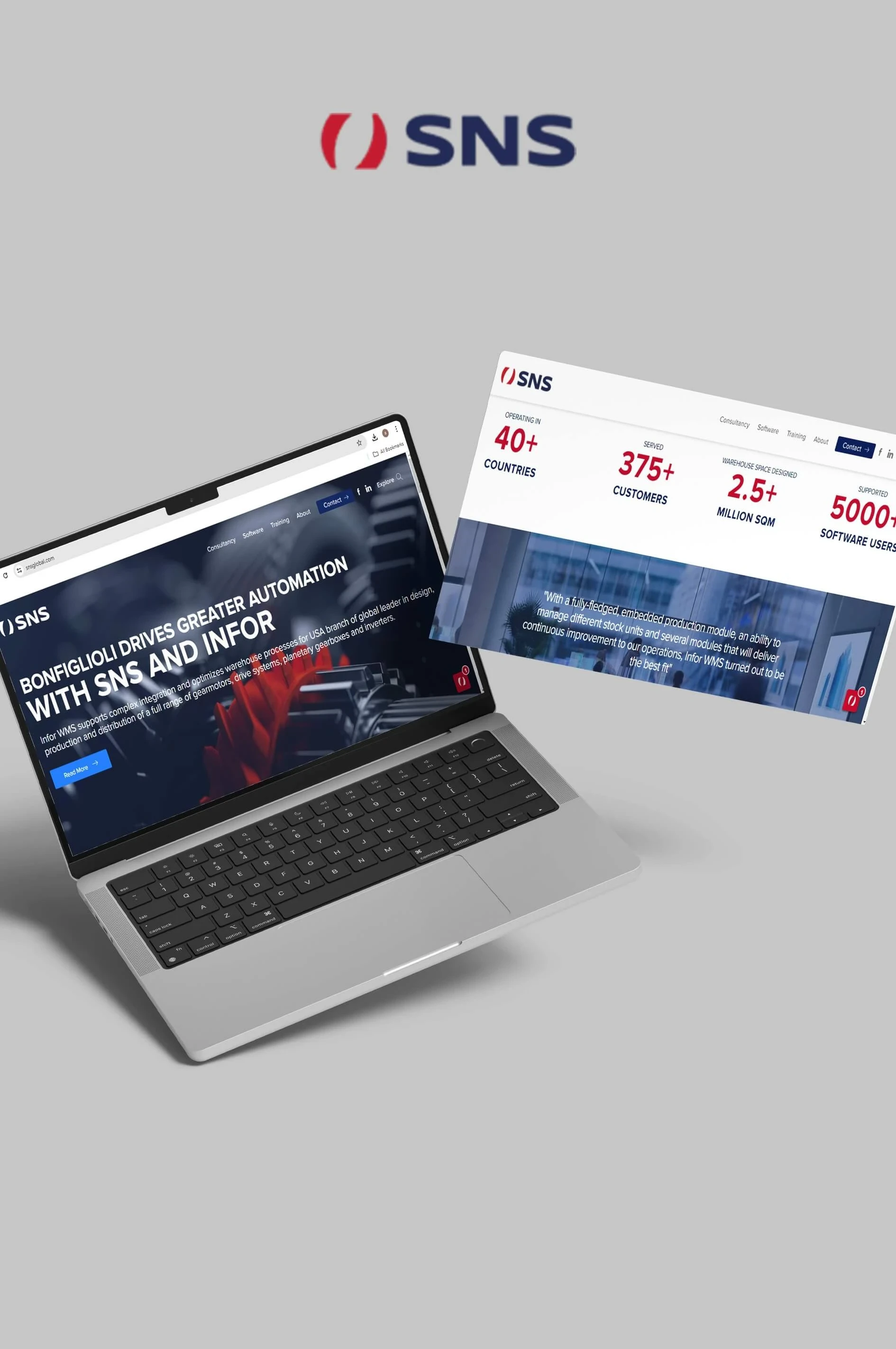Website design and development for SNS Global in France