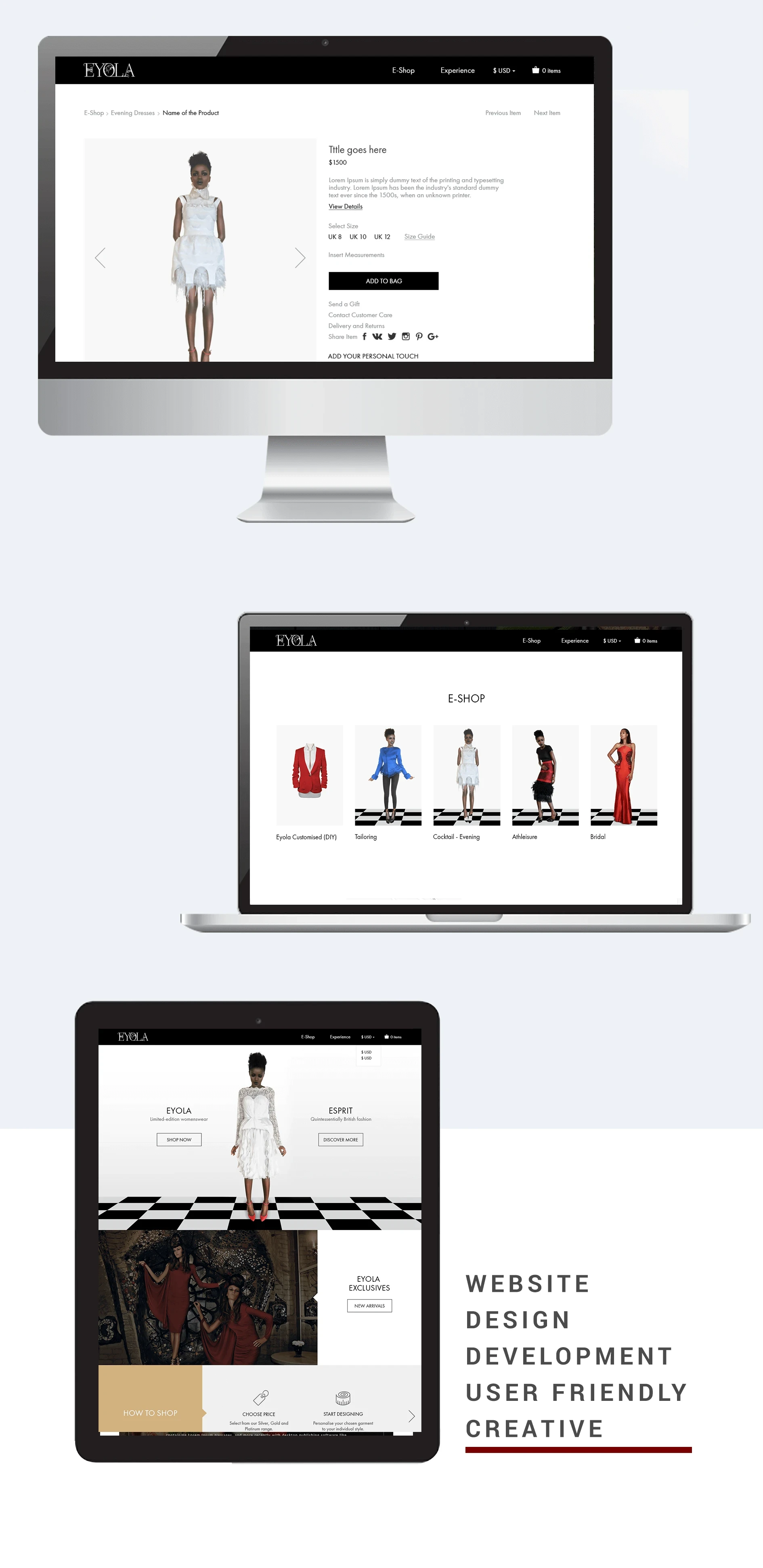 Eyola web design