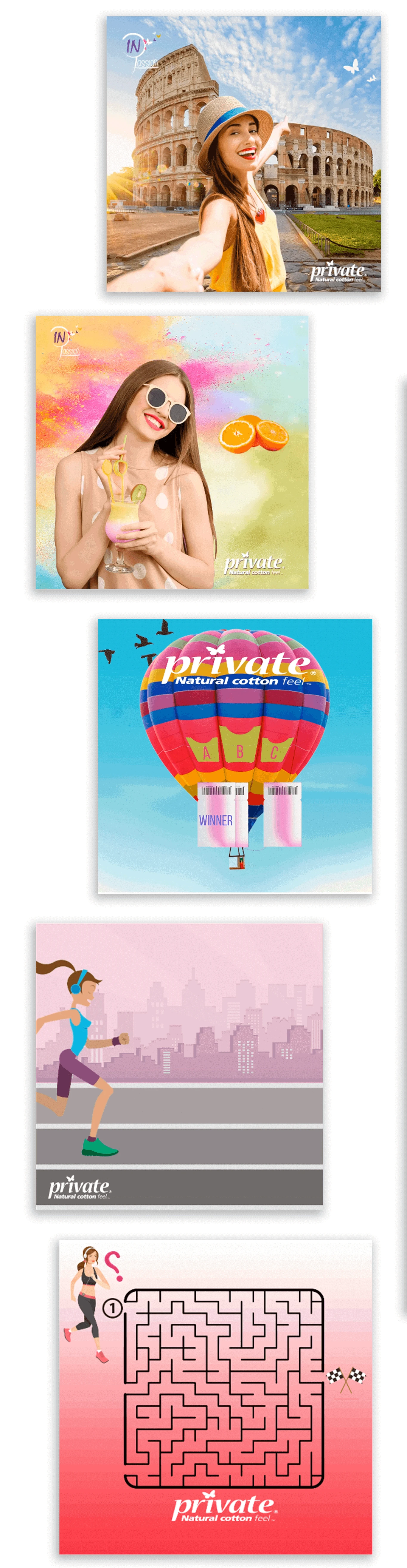 Private Marketing ads and GIFs for social media competition