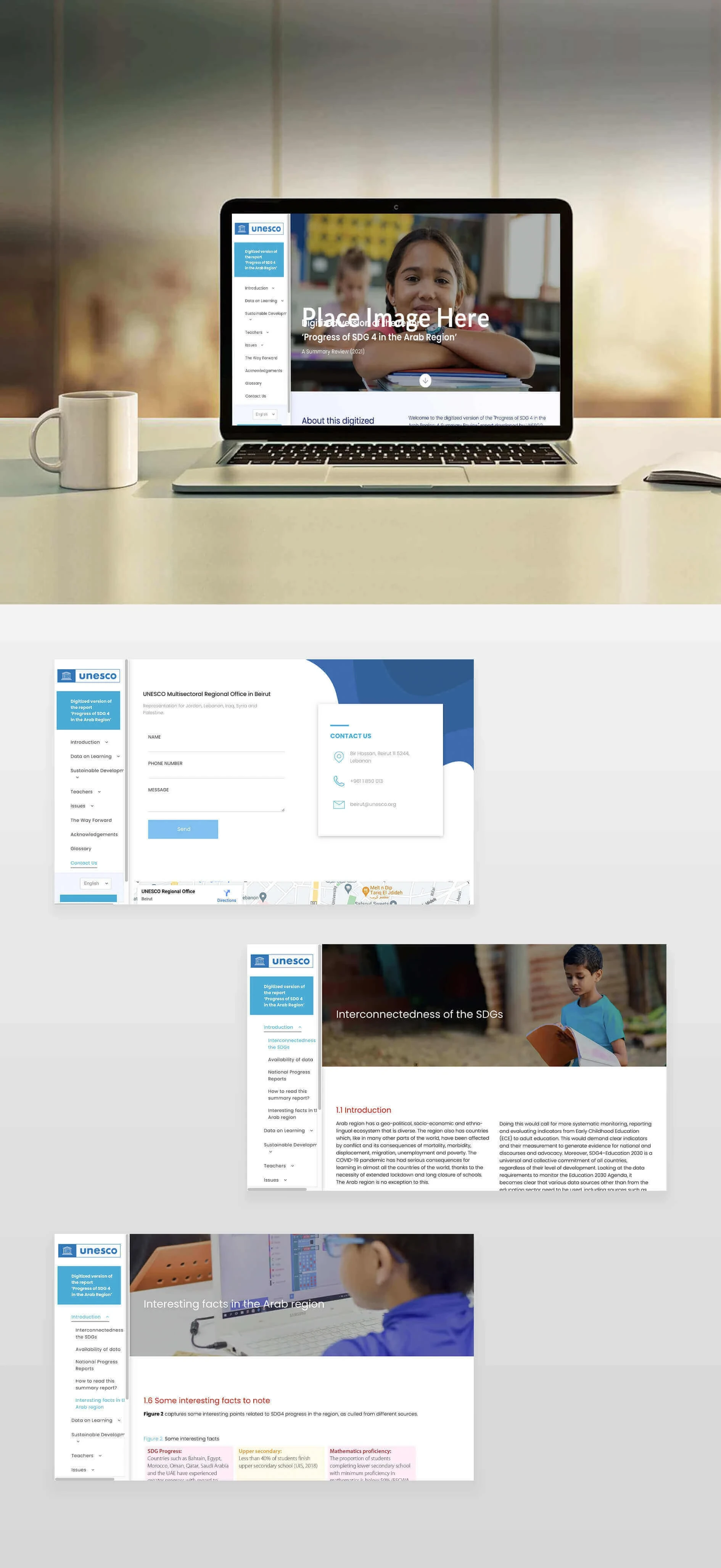 Template website setup for UNESCO in Lebanon