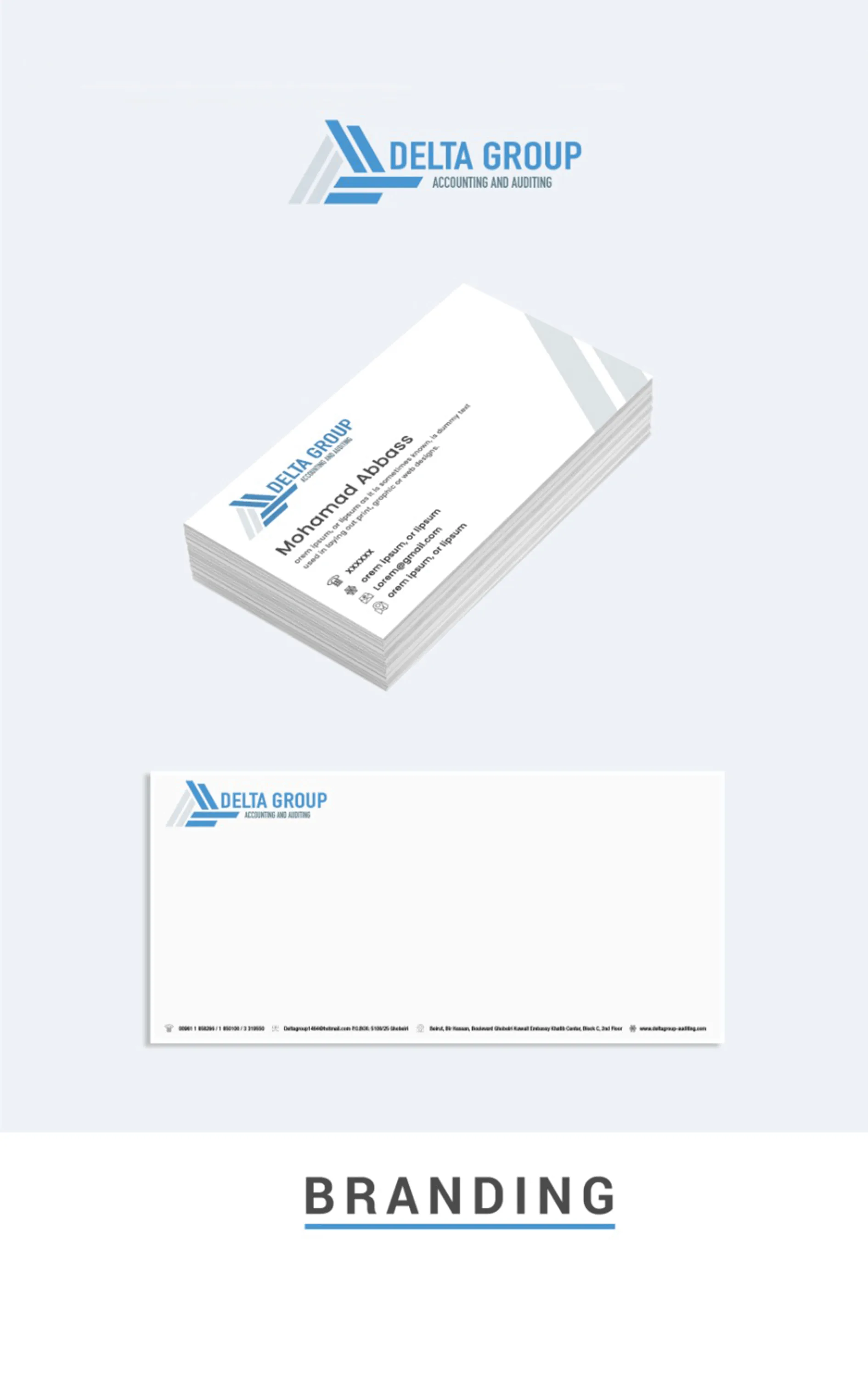 Custom and creative full branding for Delta Group